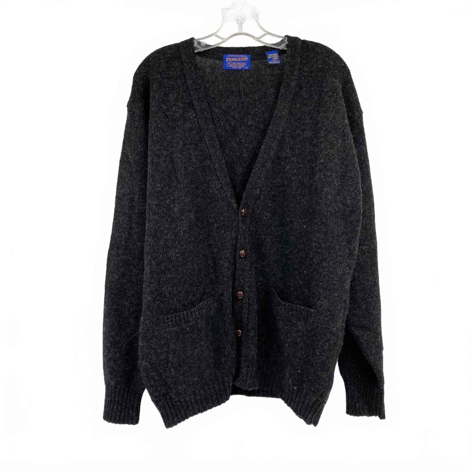 Pendleton Gray 100% Wool Cardigan