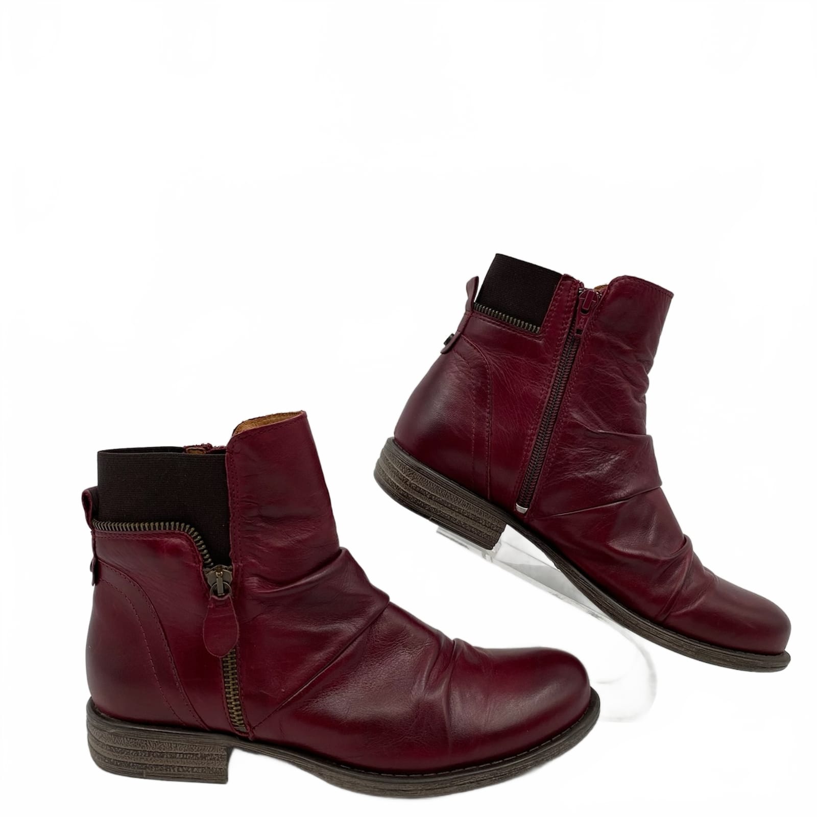 Miz Moon Leather Zip Up Boots