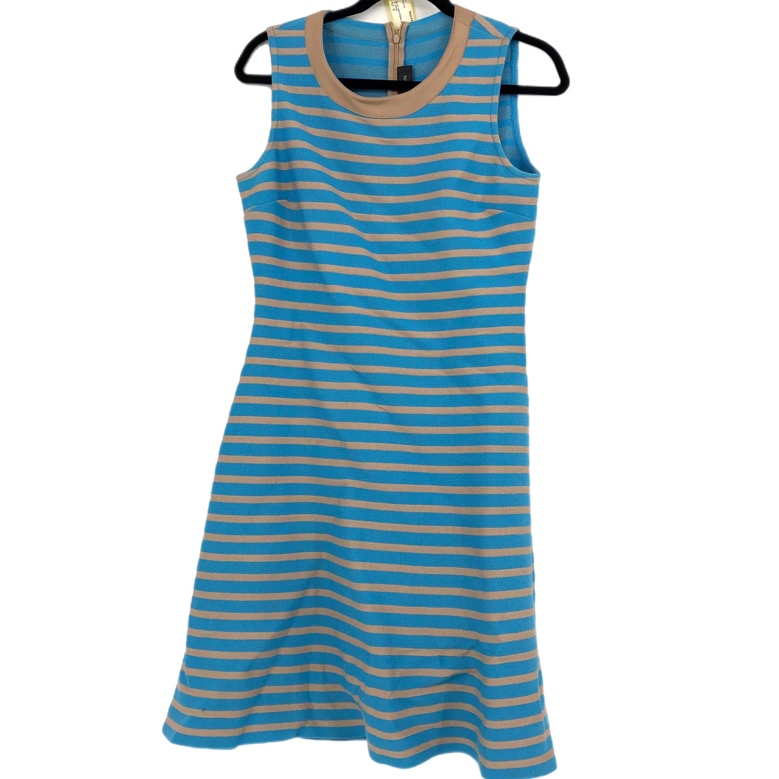 Blue & Beige Stripe Flare Dress