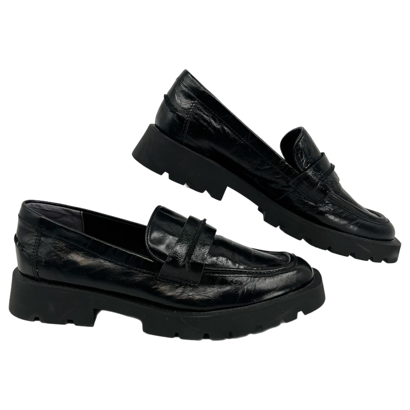 Dolce Vita Black Square Toe Leather Loafers