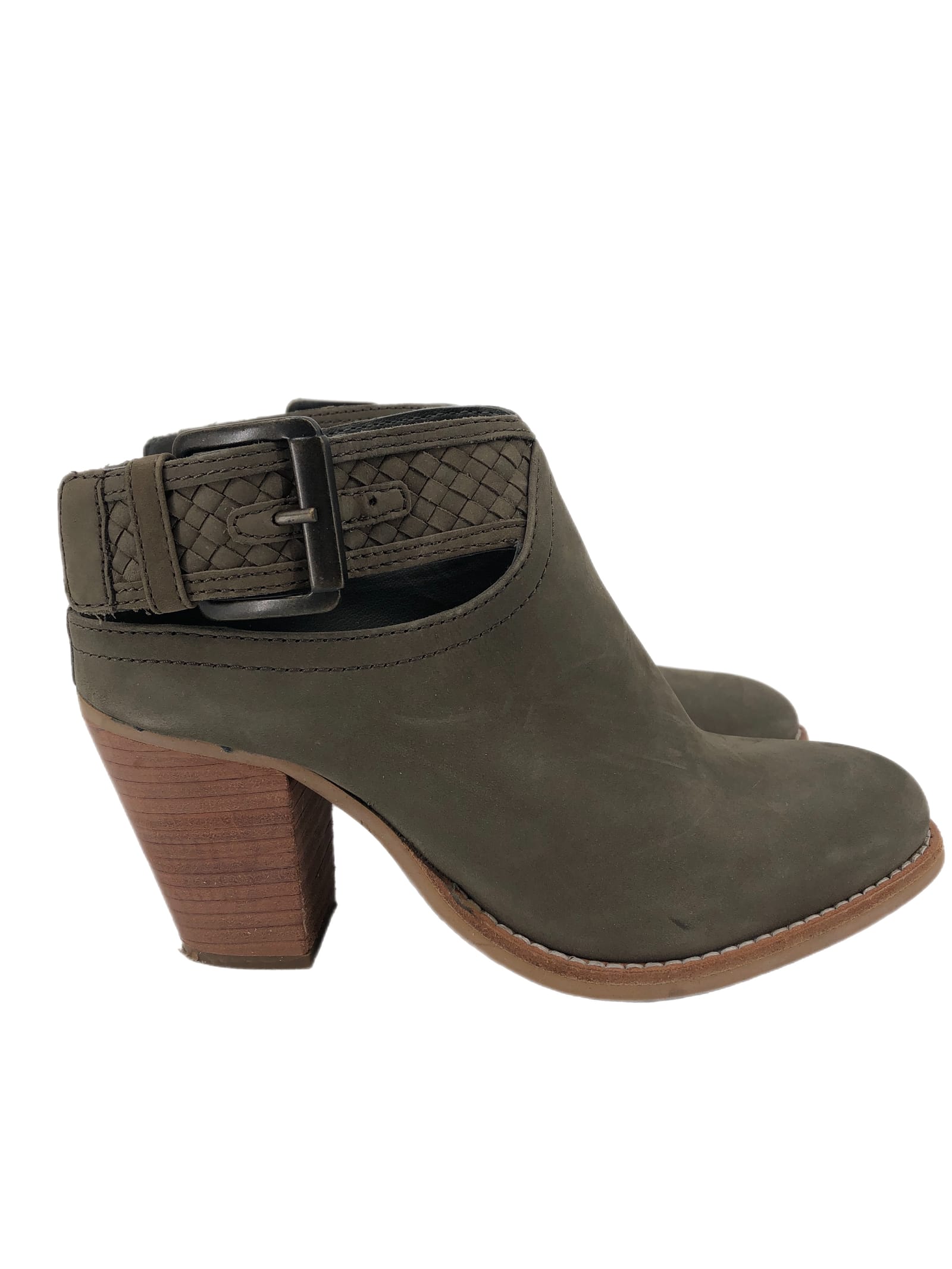 Crevo Green Leather Ankle Boots & Booties