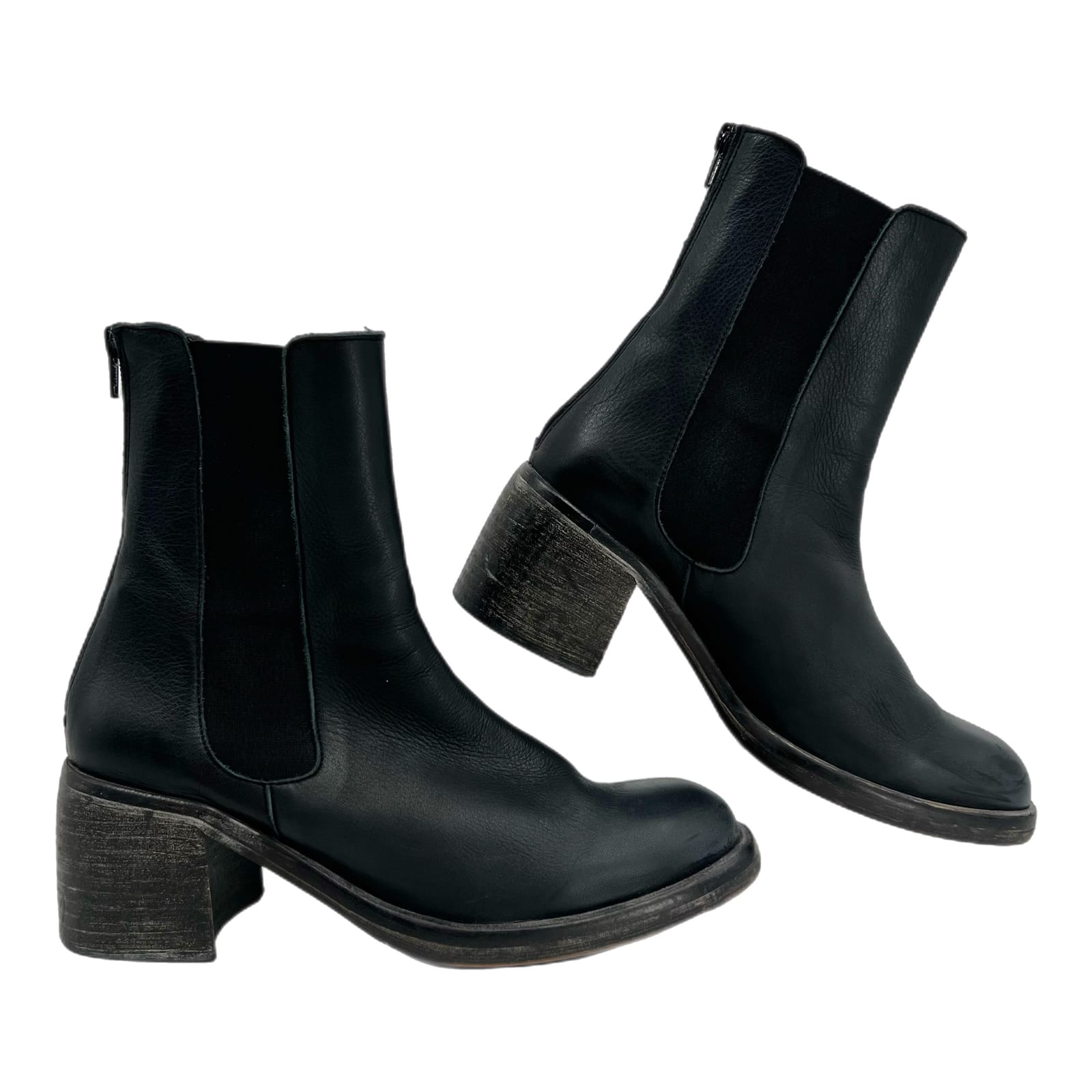 Free People Black Classic Chelsea Heeled Boots
