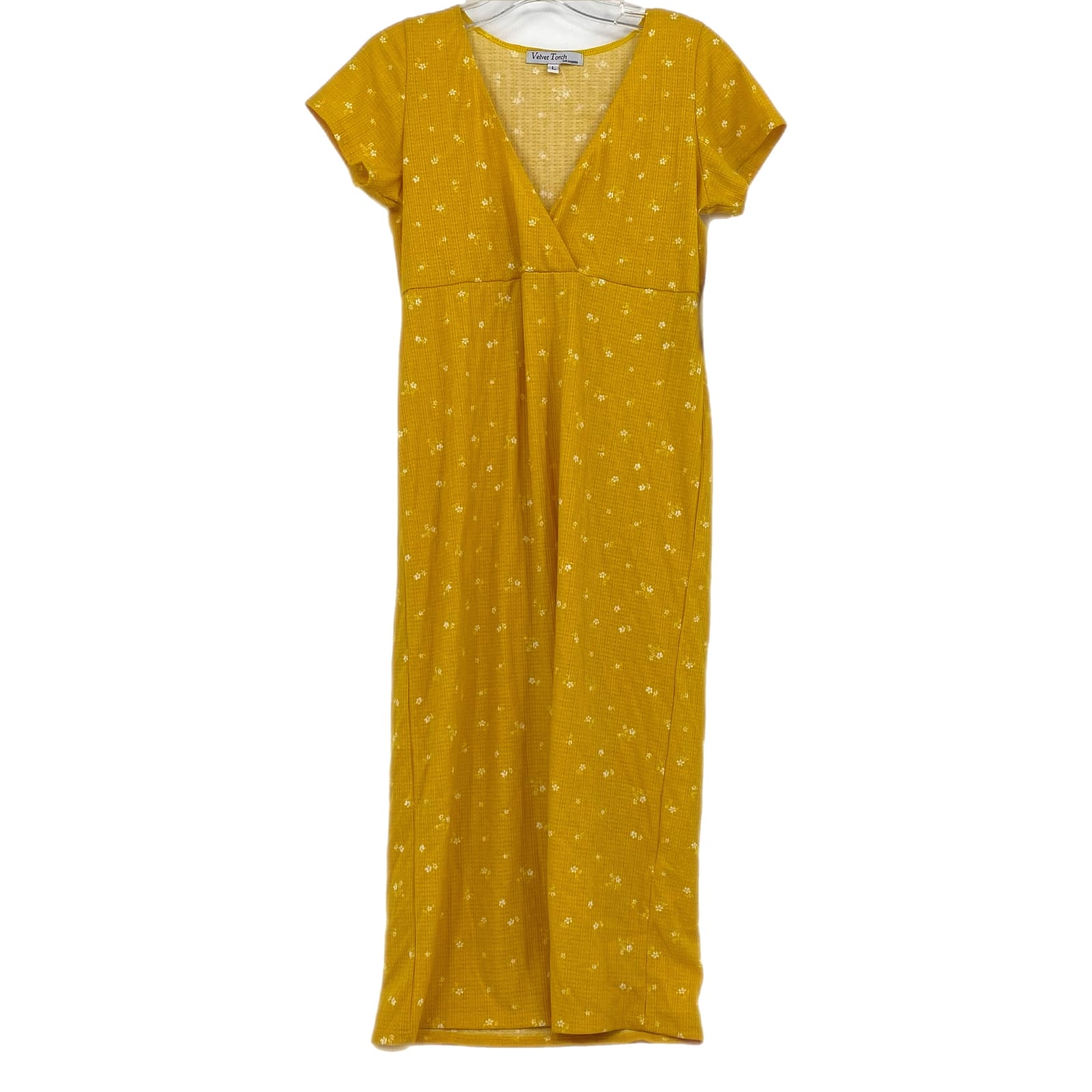 Velvet Torch Yellow V-Neck Maxi Dress