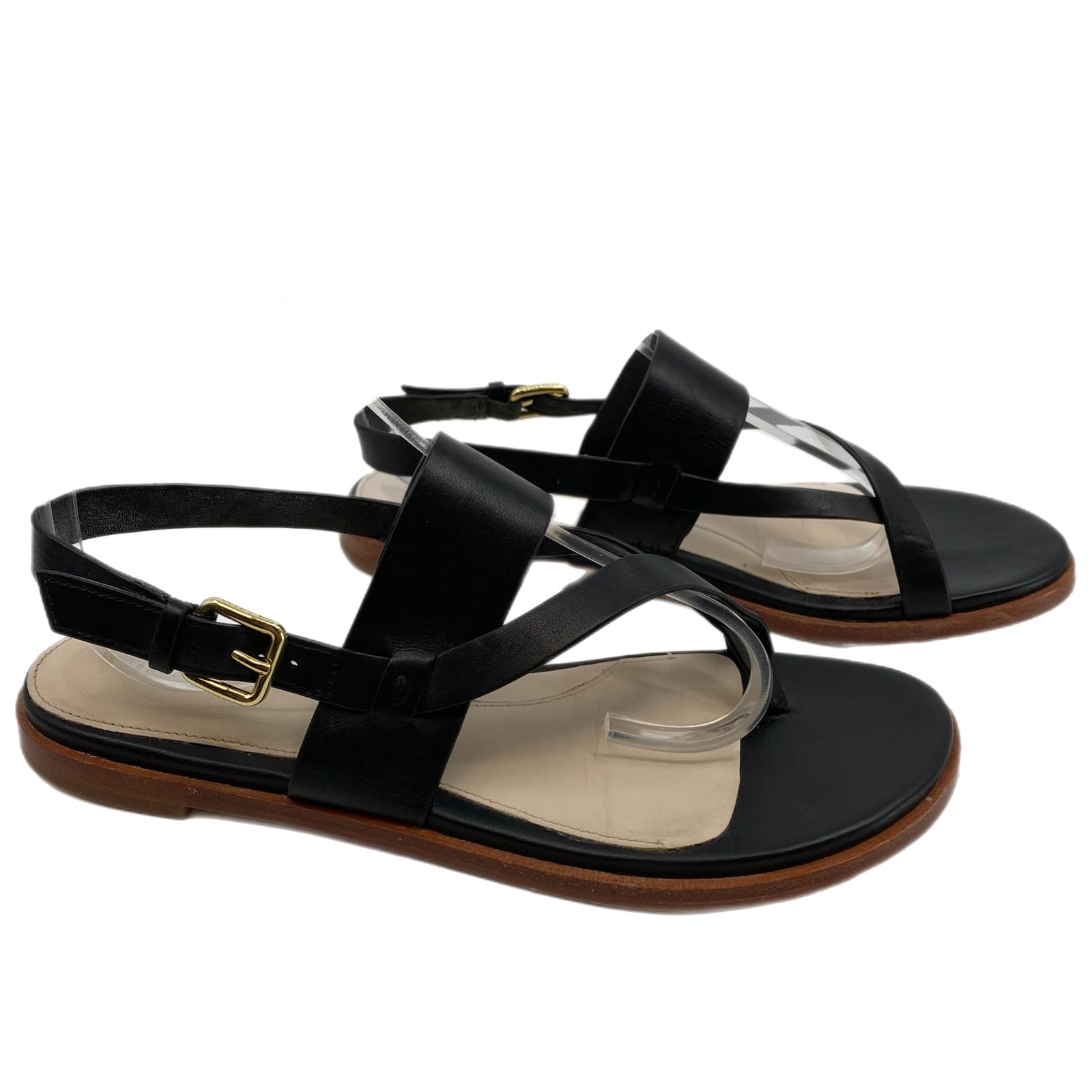 Cole Haan Black Leather Open Toe Sandals