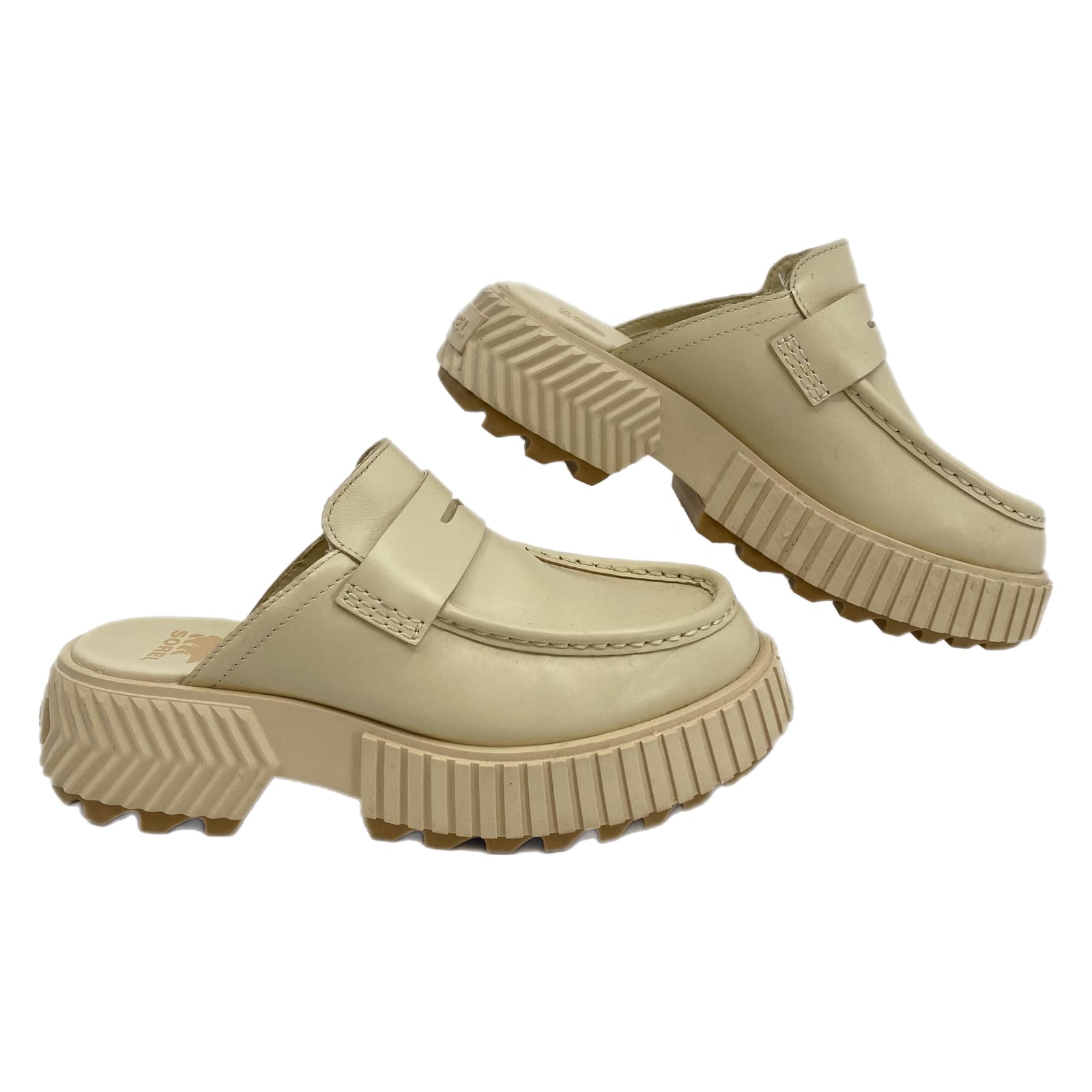 Sorel Cream Chunky Mule Loafers