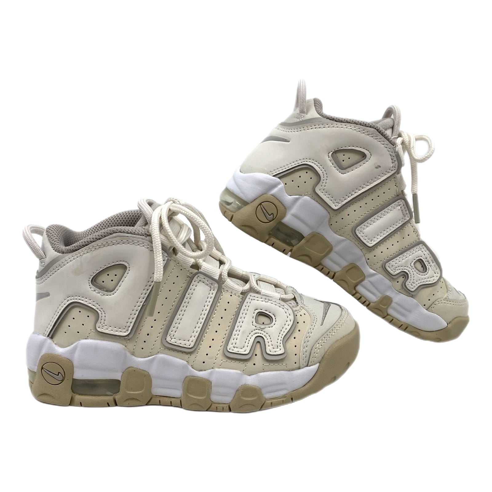 Nike Beige White Uptempo Sneakers