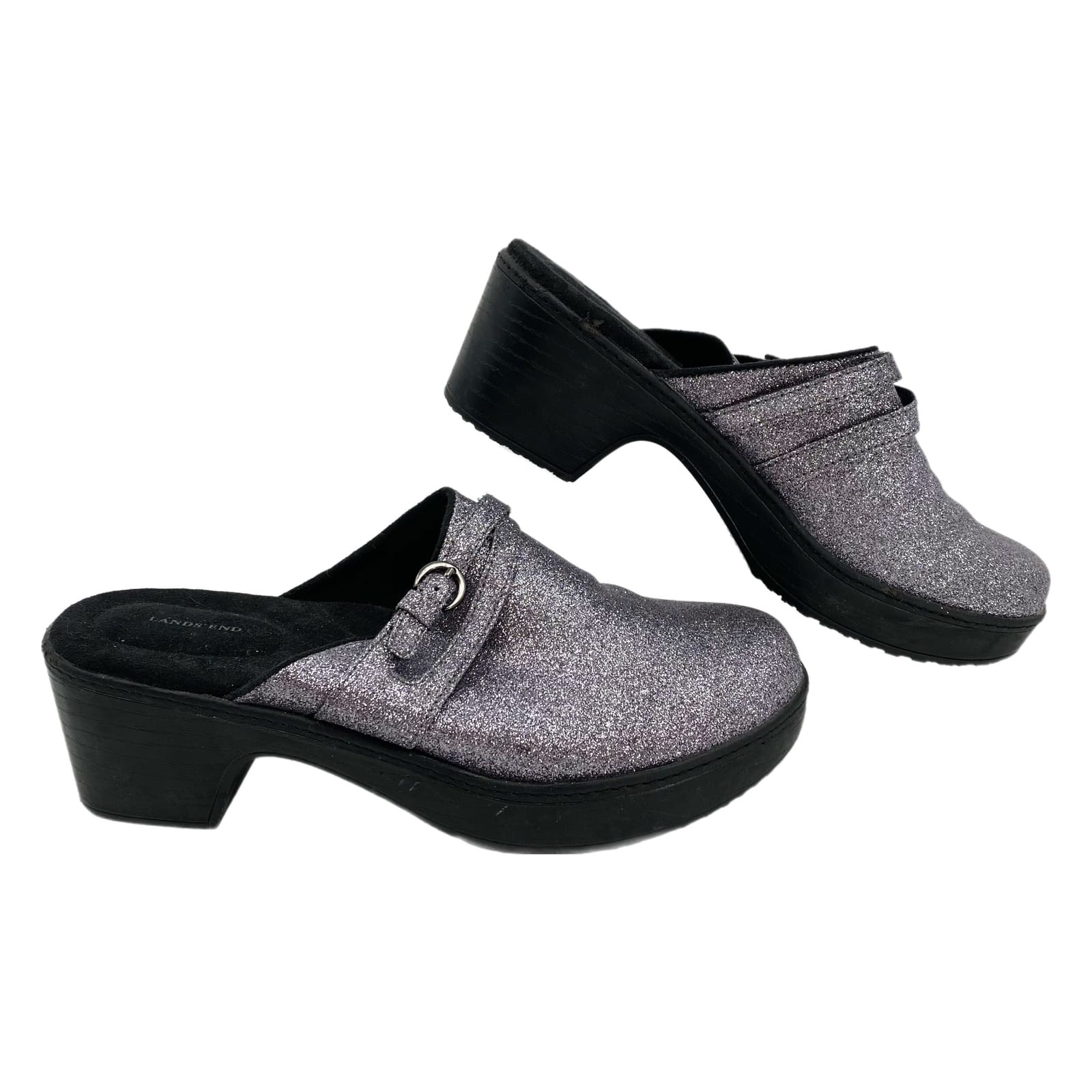 Lands' End Glitter Platform Clogs
