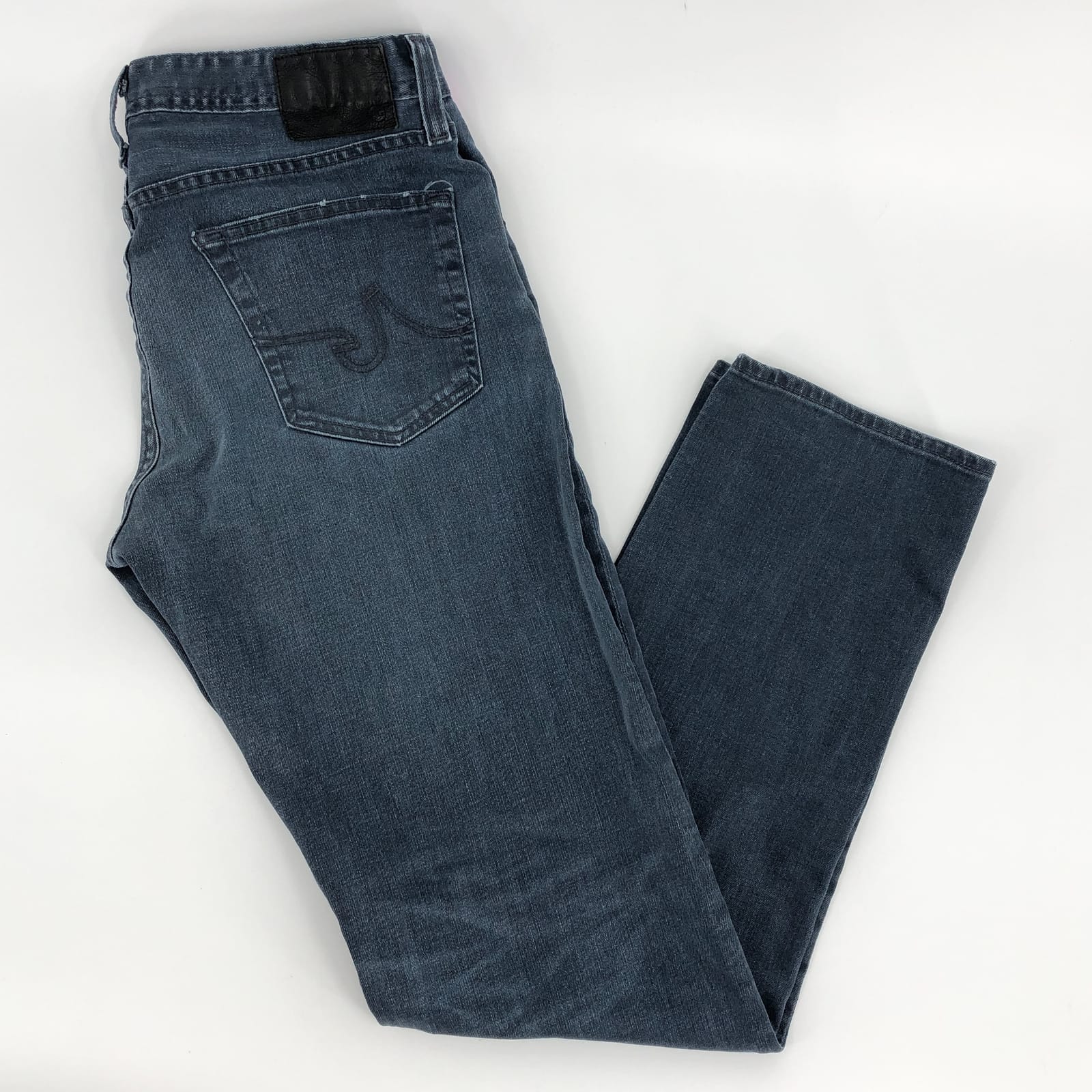 Ag Adriano Goldschmied Blue Straight Jeans