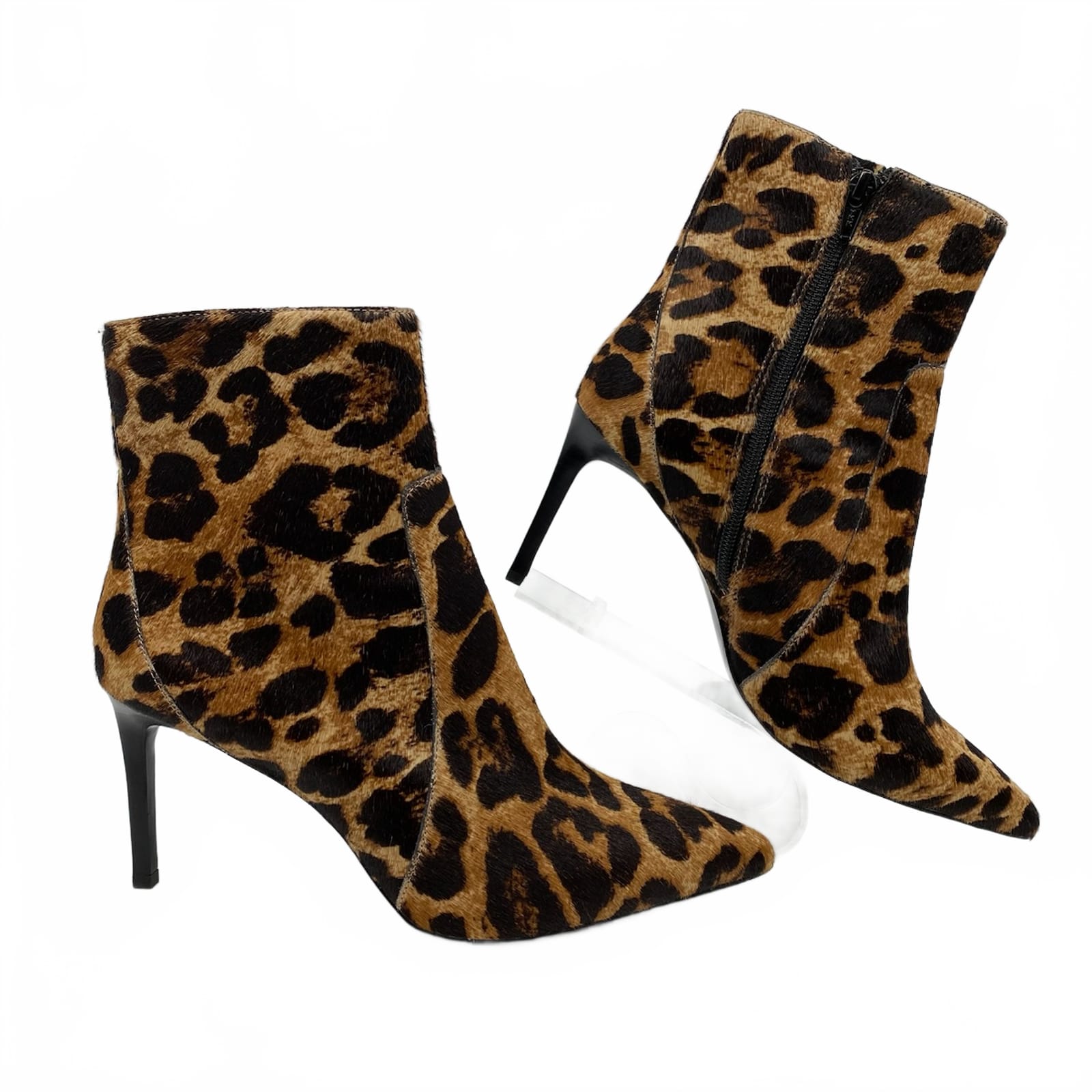 Banana Republic Brown Black Leopard Print Fur Heeled Boots
