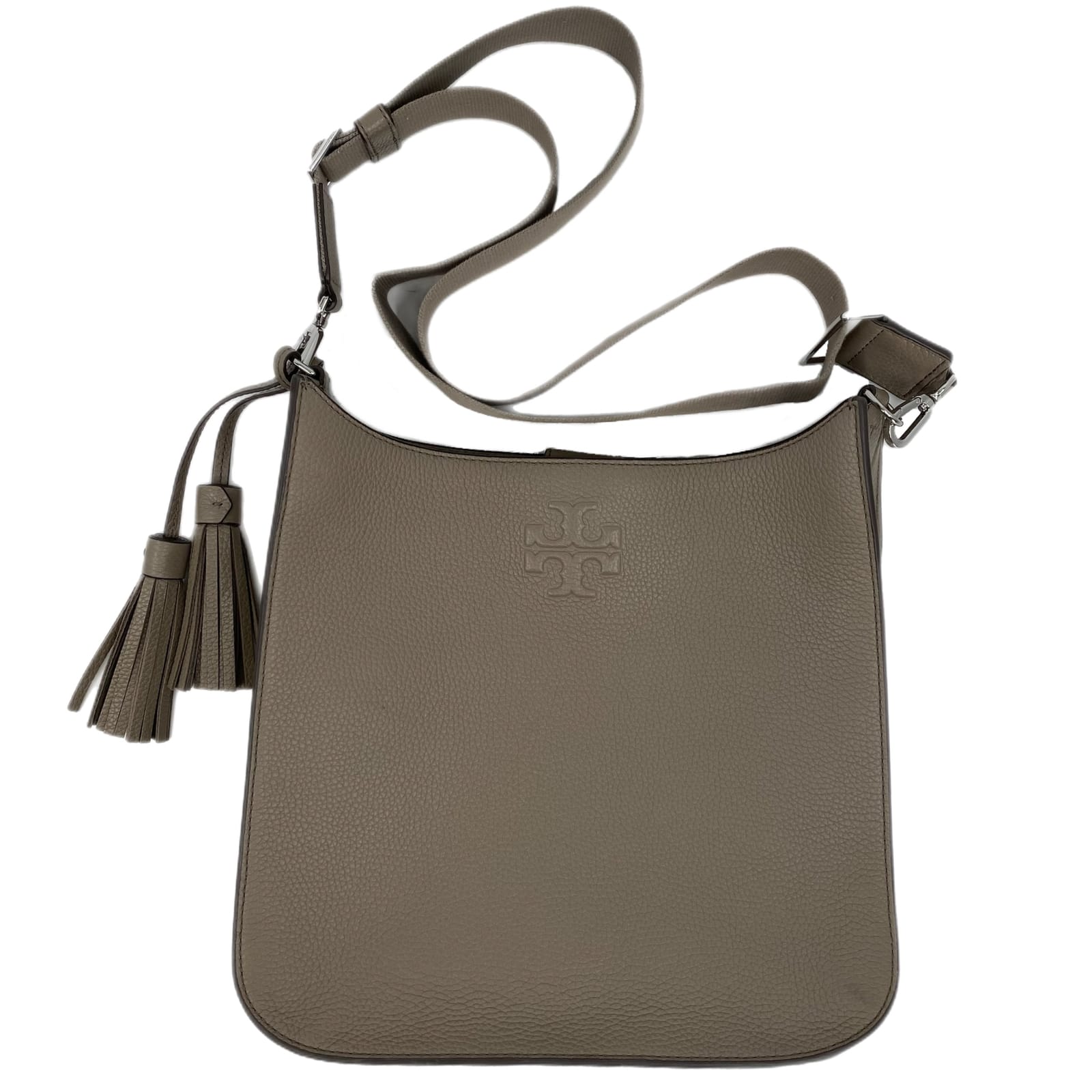Tory Burch Gray Leather Crossbody Bag