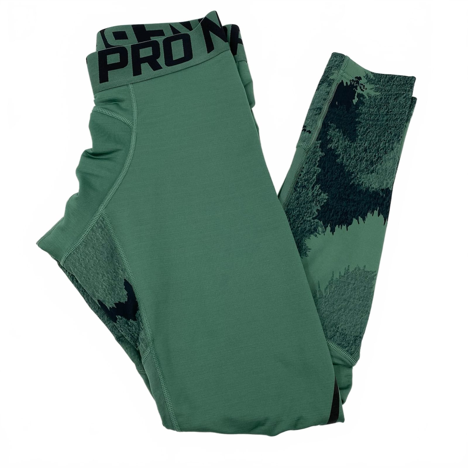 Nike Green Black Pro Hyperwarm Compression Pants