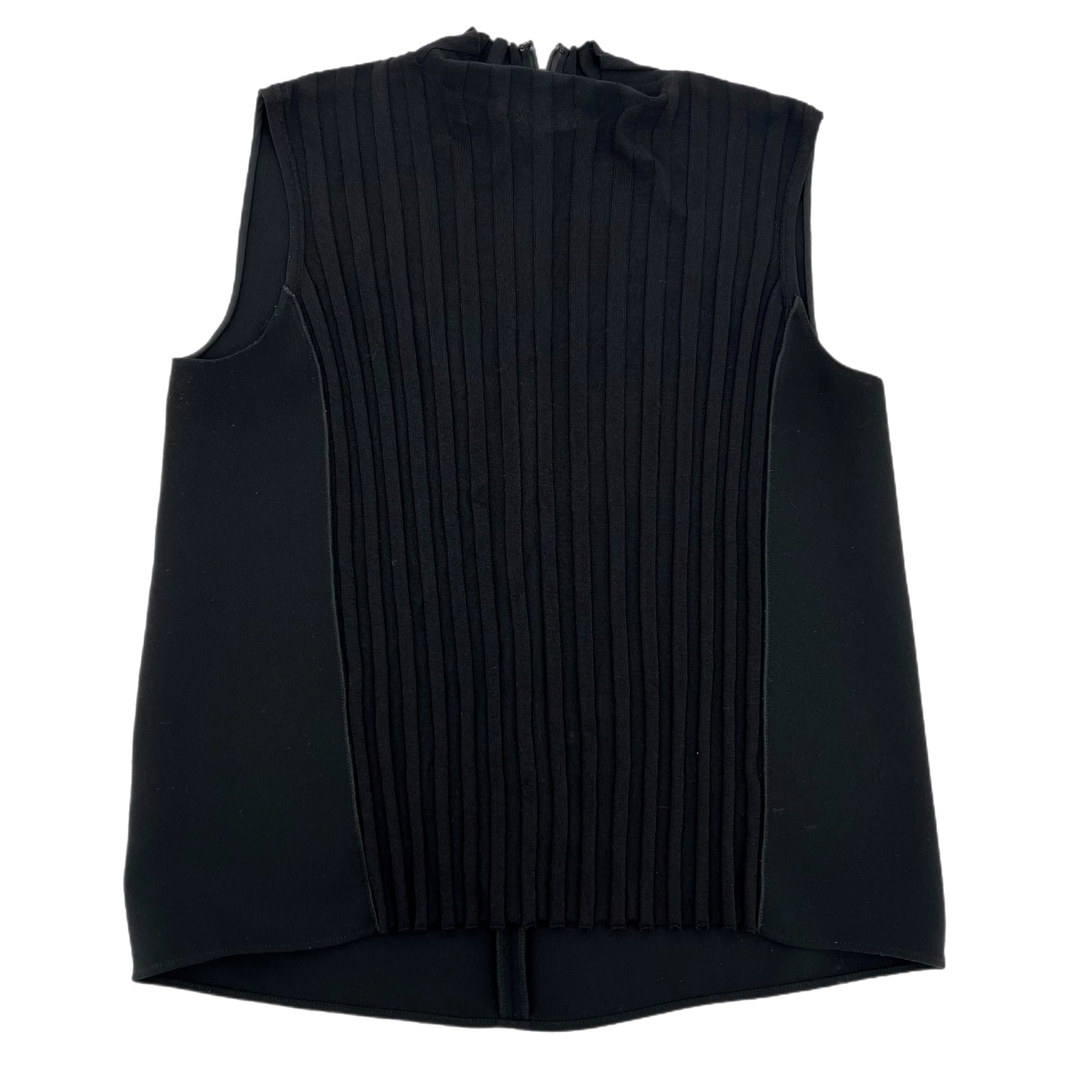 Vince Black Sleeveless Collared Blouse