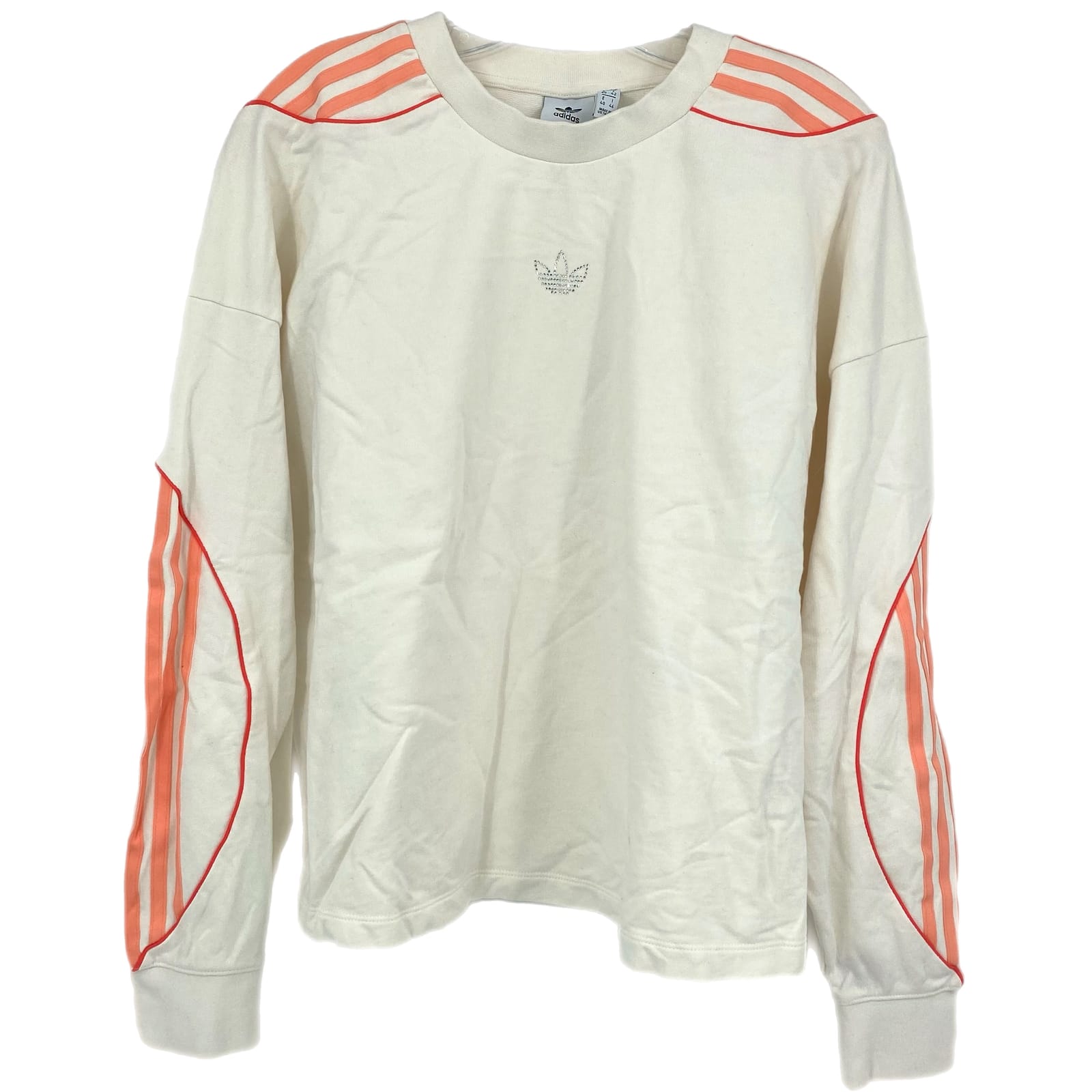 adidas Cream Pink Long Sleeve Crew Neck Sweatshirt
