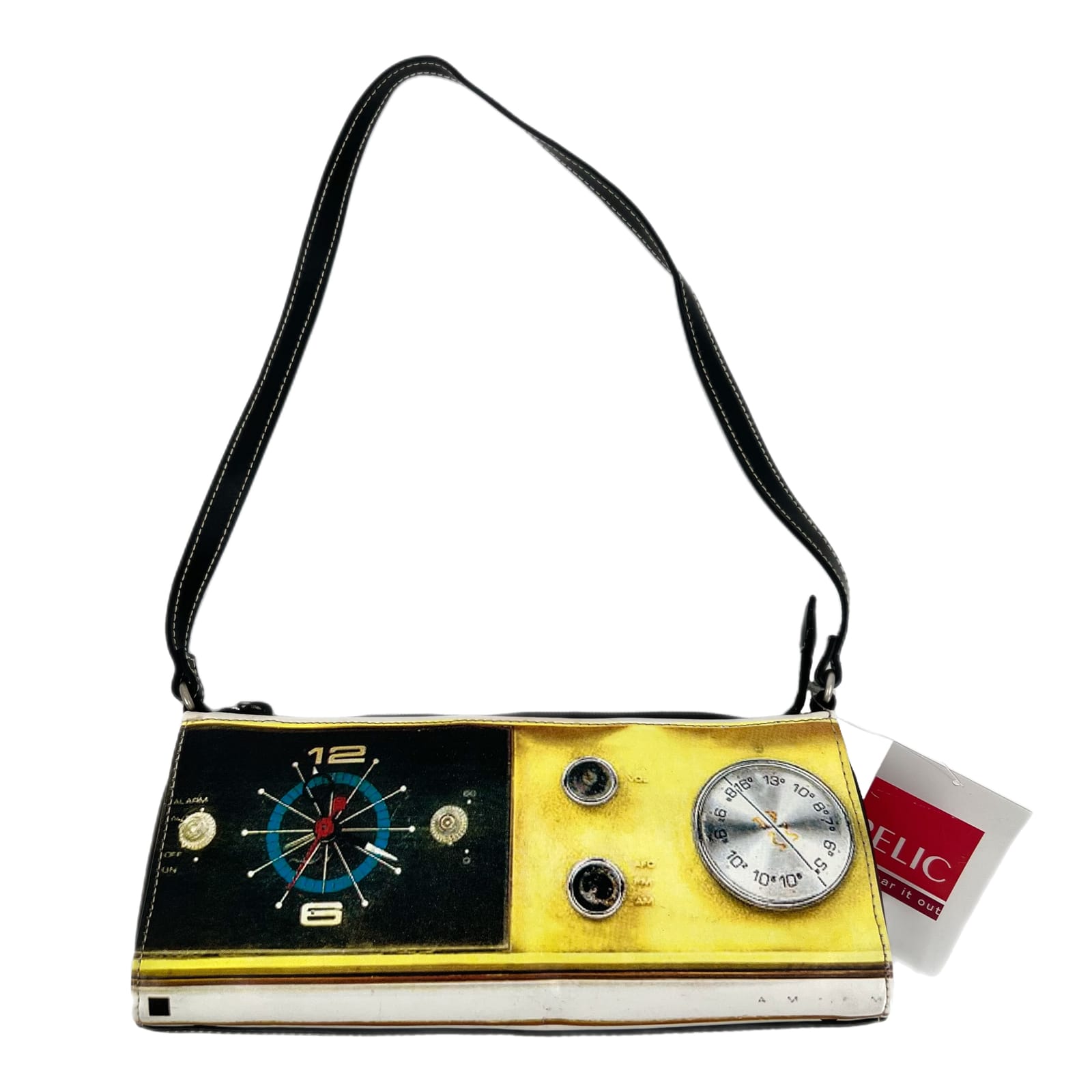 Relic Black Yellow Radio Mini Shoulder Bag