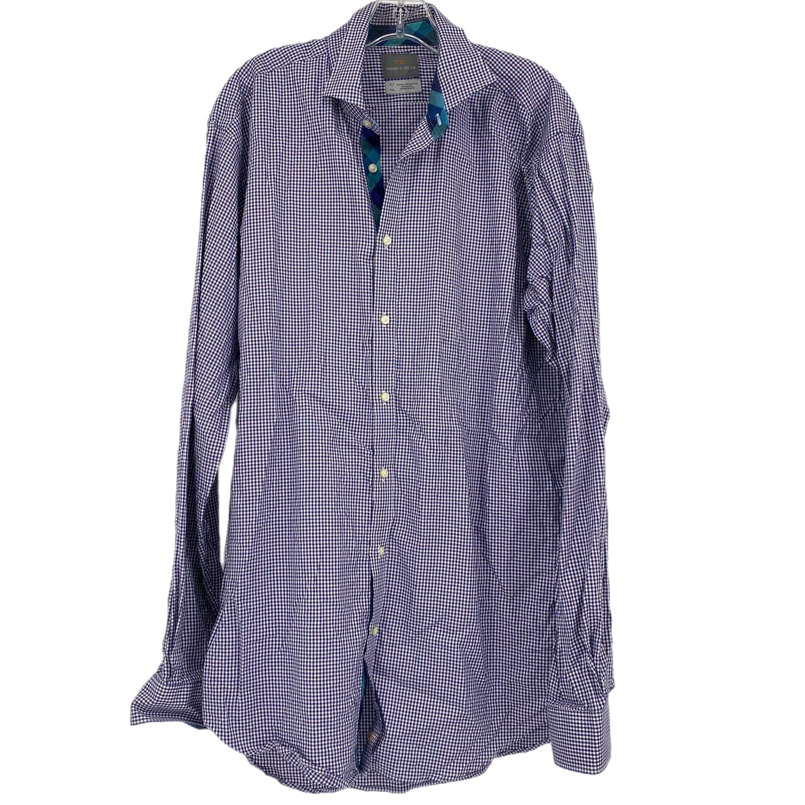Thomas Dean Purple/Blue Button-Up Shirt