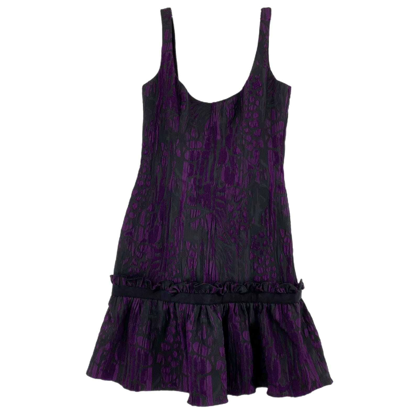 Chic Purple & Black Flare Dress