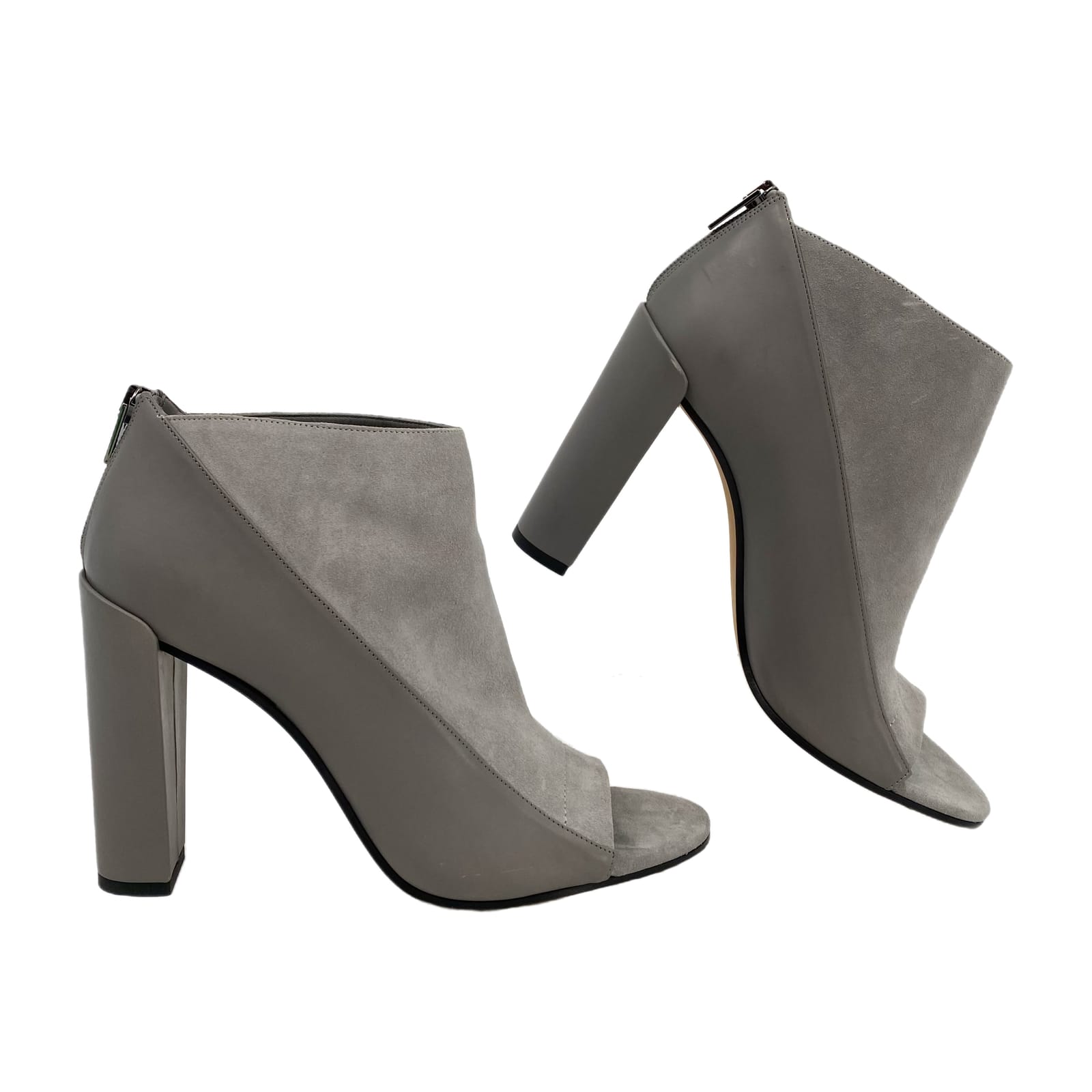 Vince Gray Peep Toe Heeled Ankle Booties