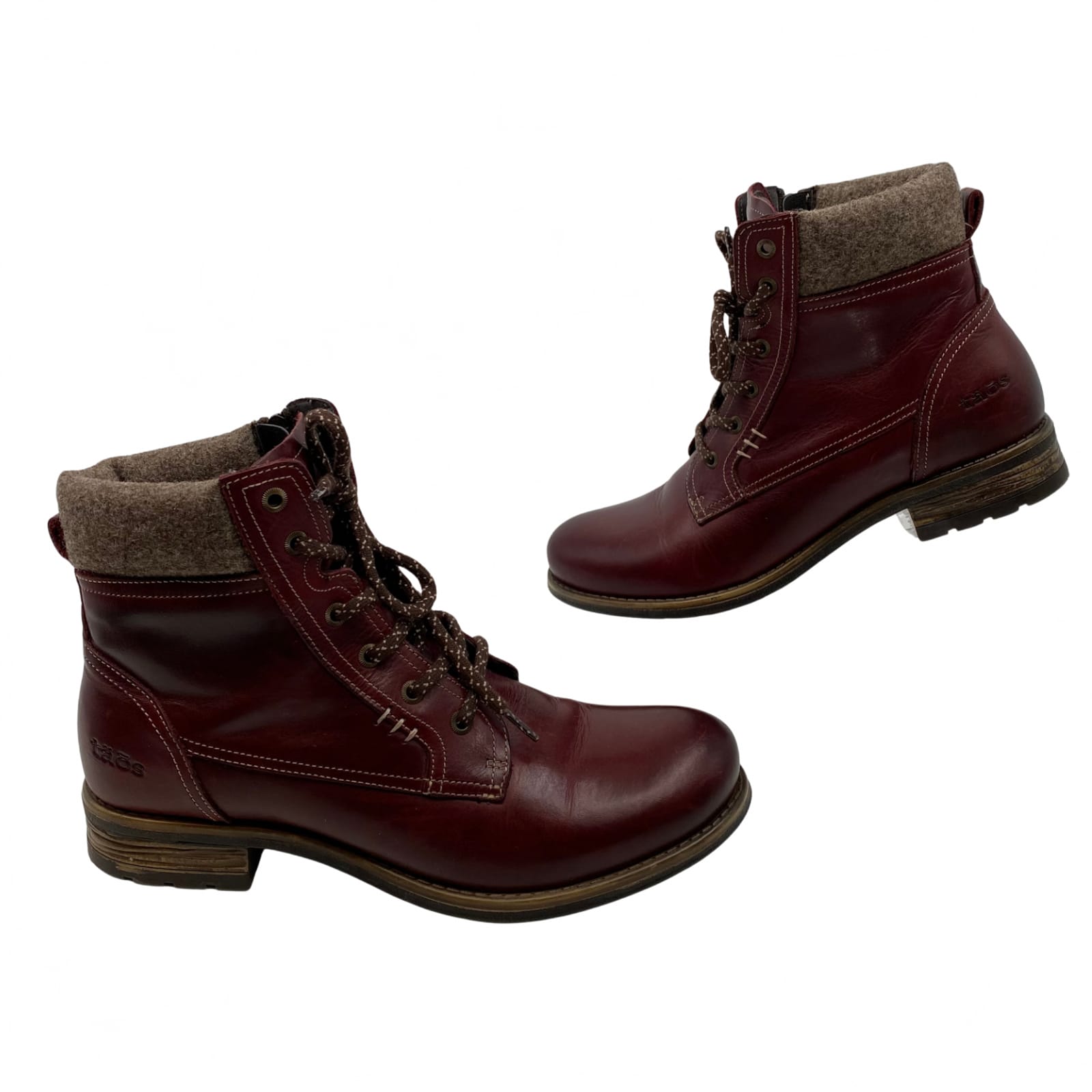 Taos Footwear Red Leather Bootie