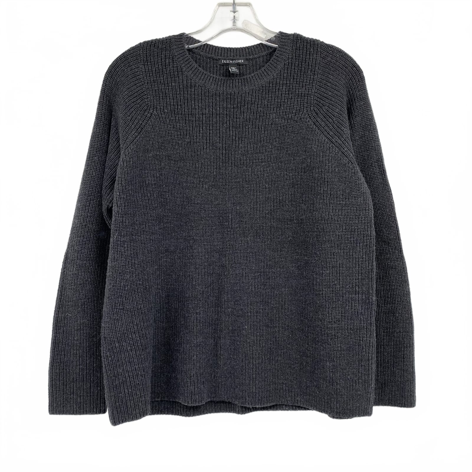 Eileen Fisher Gray Merino Wool Knit Sweater