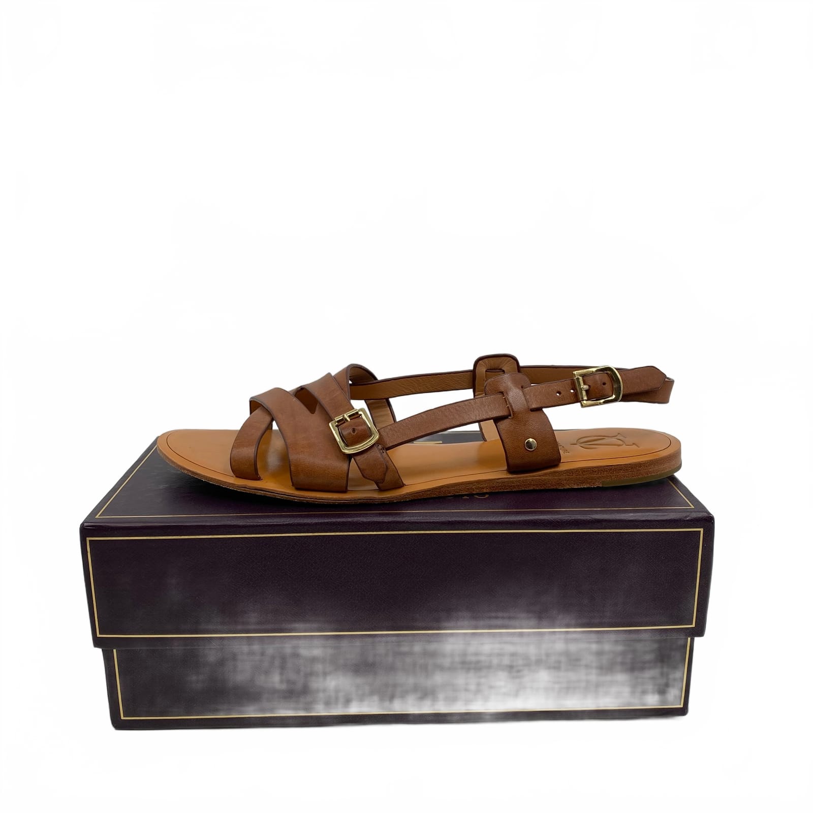 Vince Camuto Brown Leather Strappy Sandals