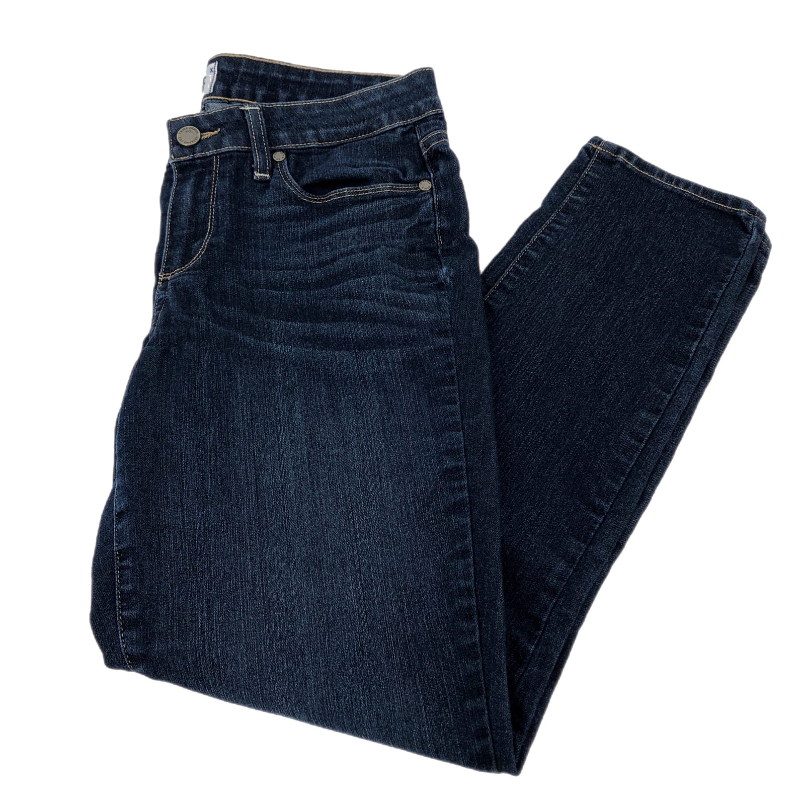 PAIGE Blue Mid-Rise Straight Leg Jeans