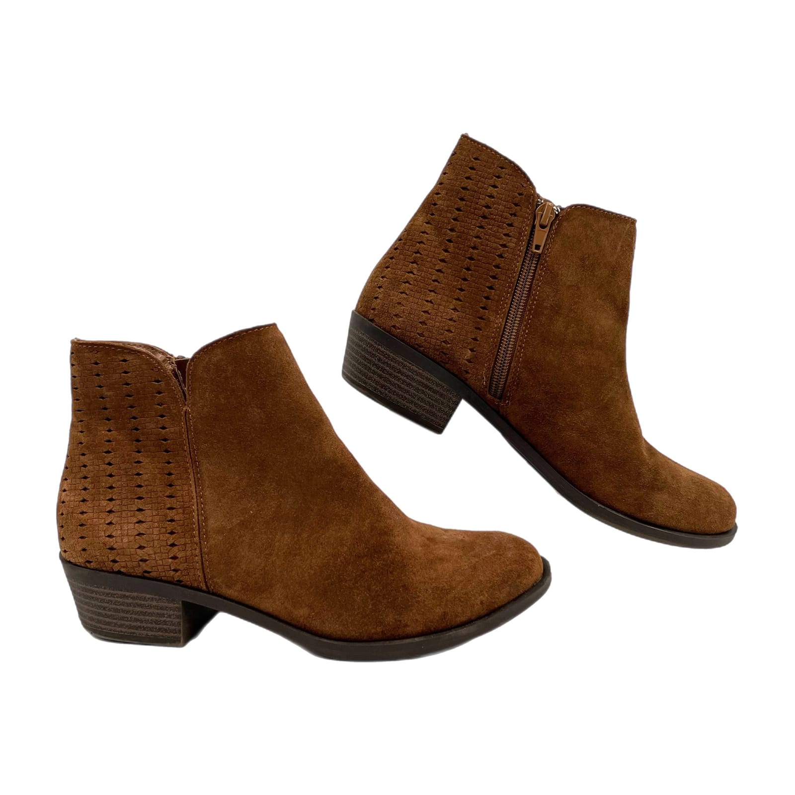 Kensie Brown Gianna Suede Ankle Booties
