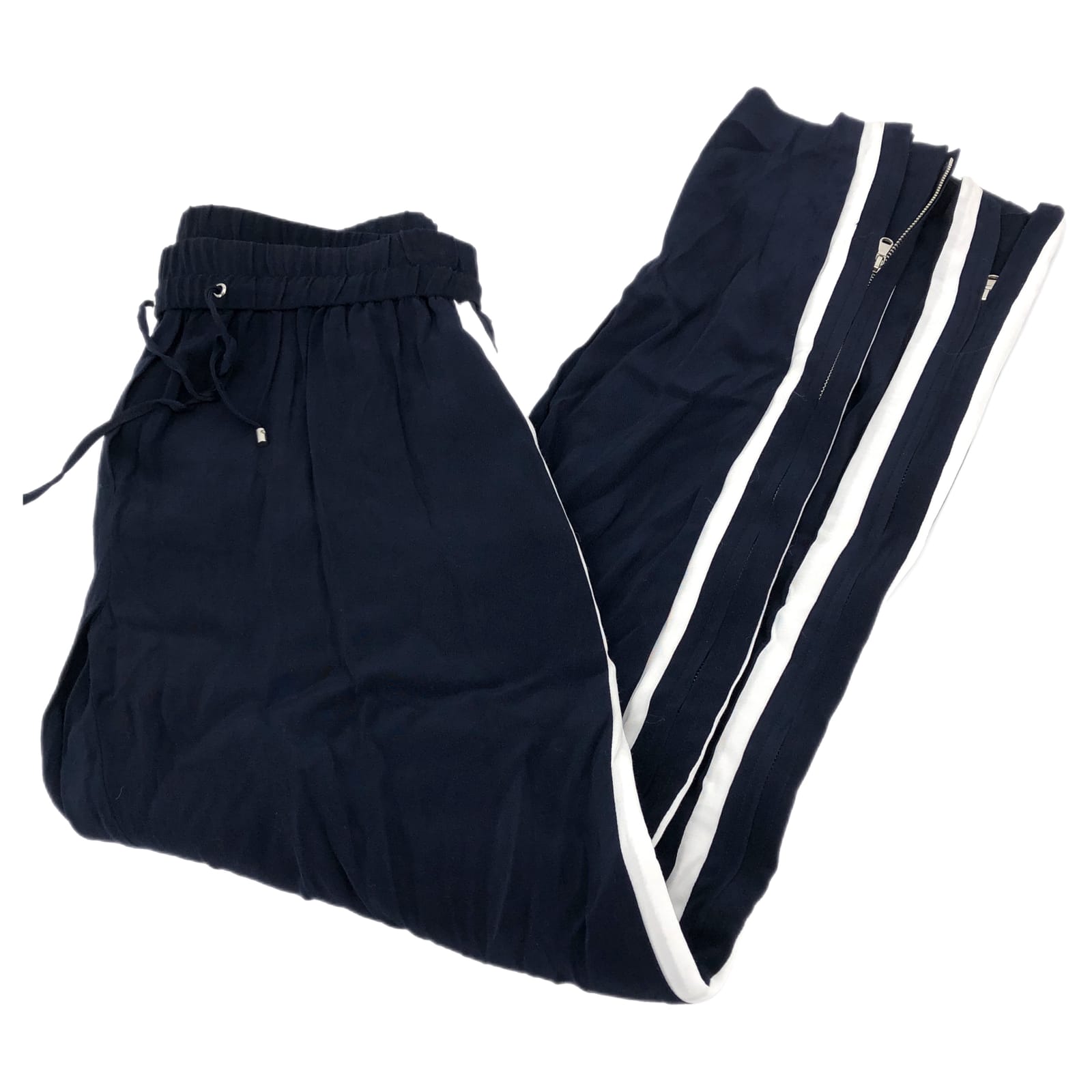 Witchery Blue and White High Rise Track Pants