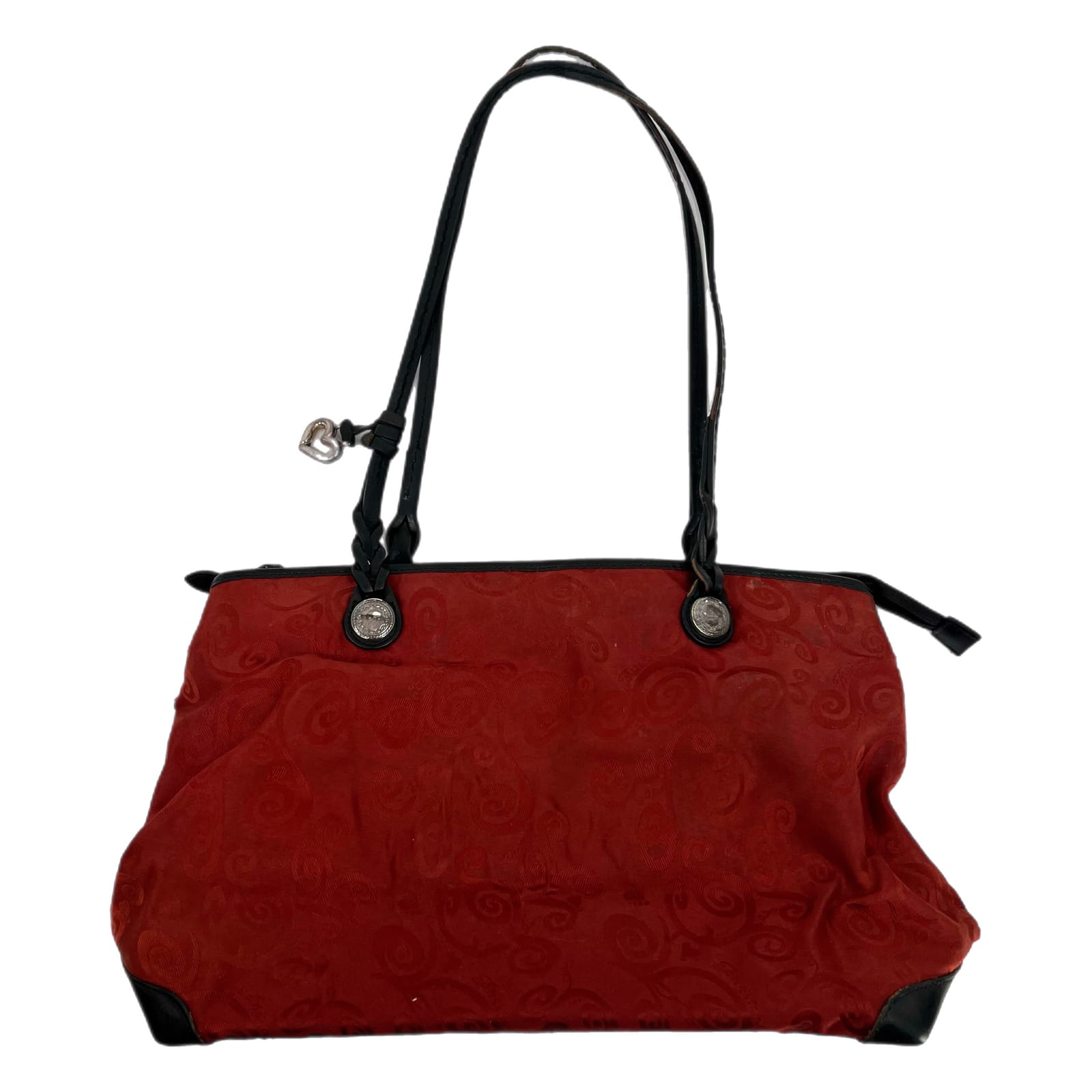 Brighton Red Black Leather Shoulder Bag