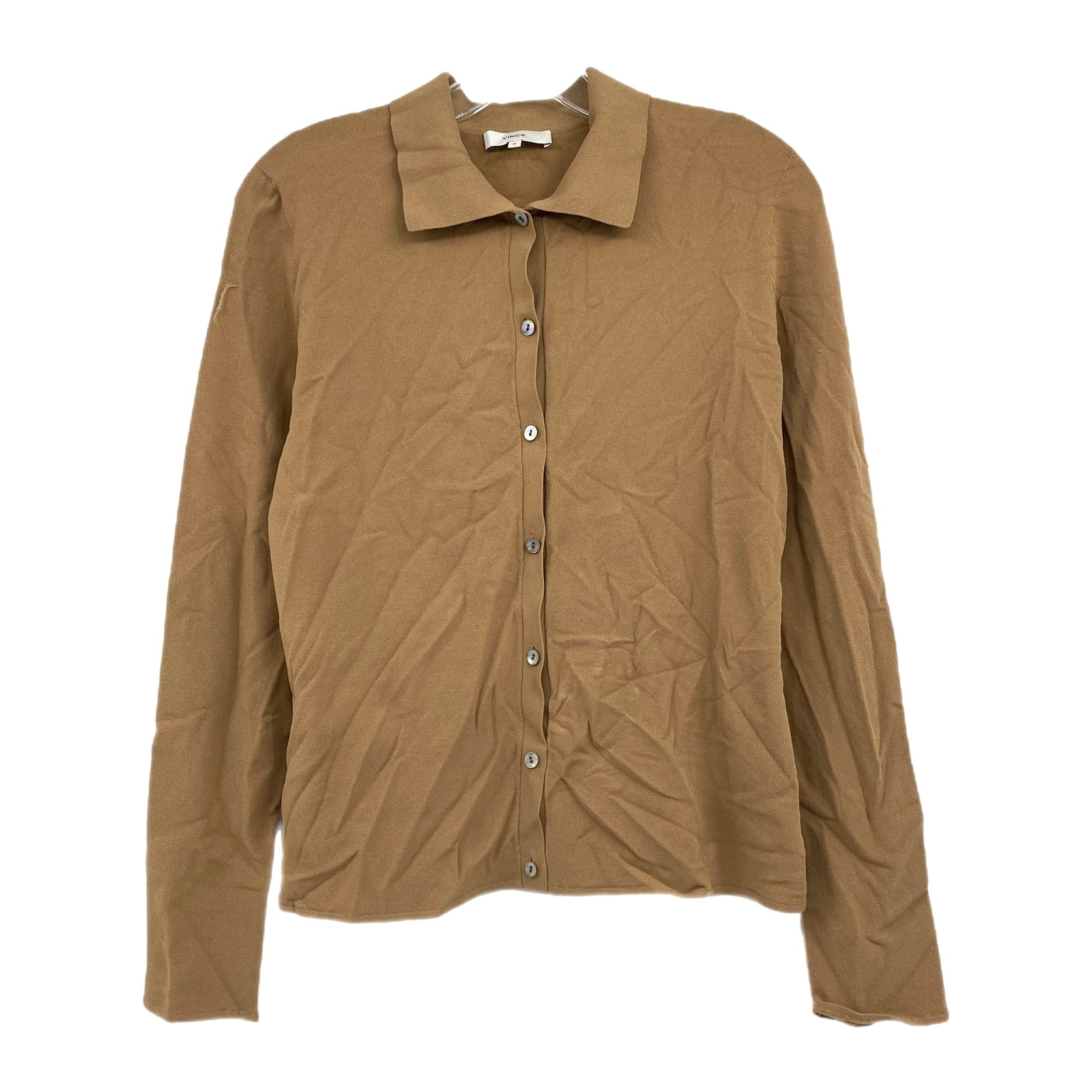 Vince Brown Stretchy Button-Up Shirt