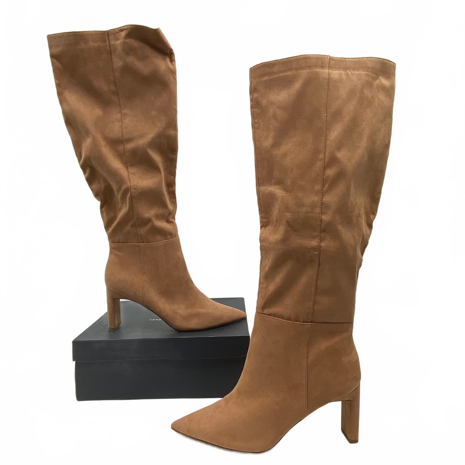 Melrose and Market Tan Faux Suede Harper Fab Boot