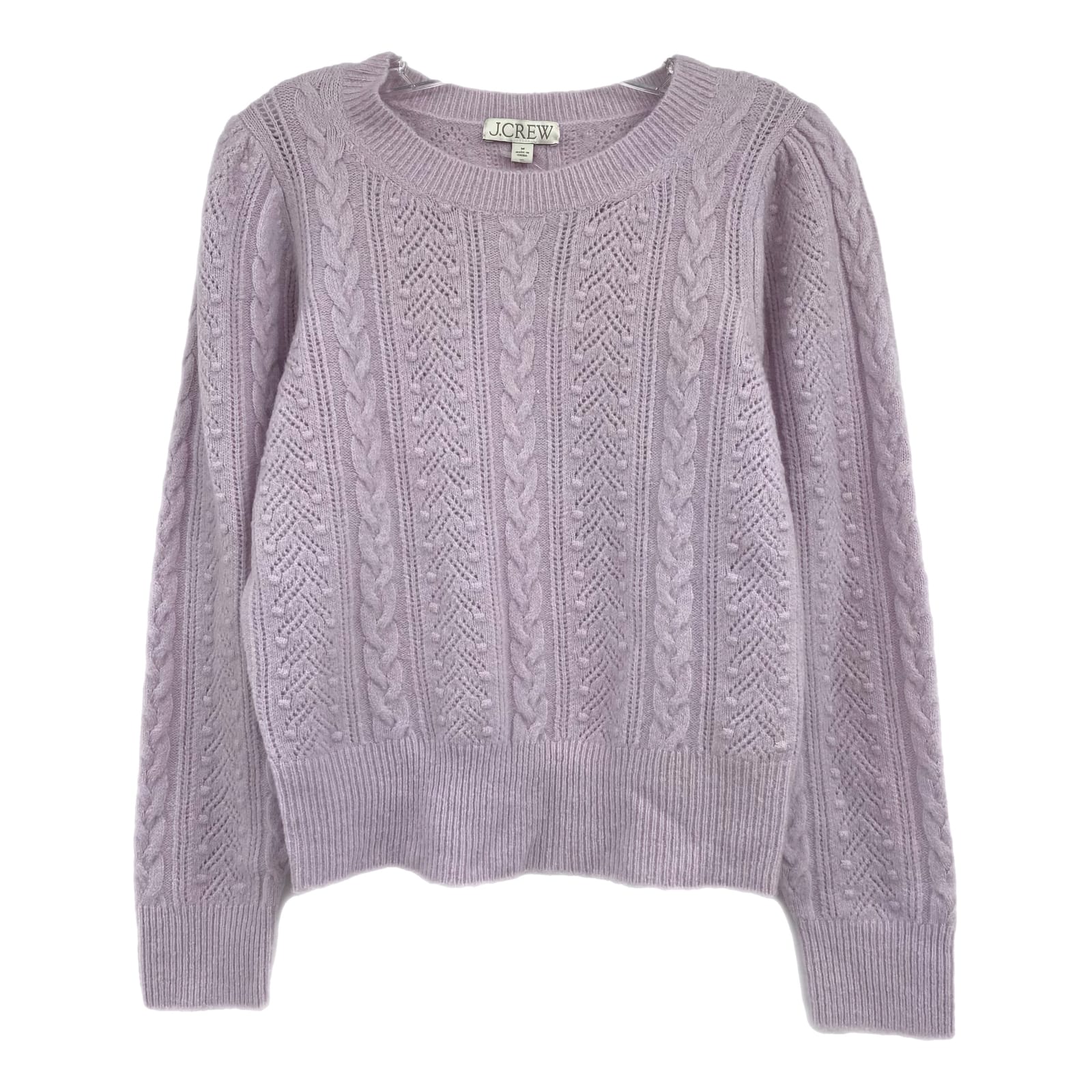 J. Crew Purple Wool Blend Cable Knit Sweater