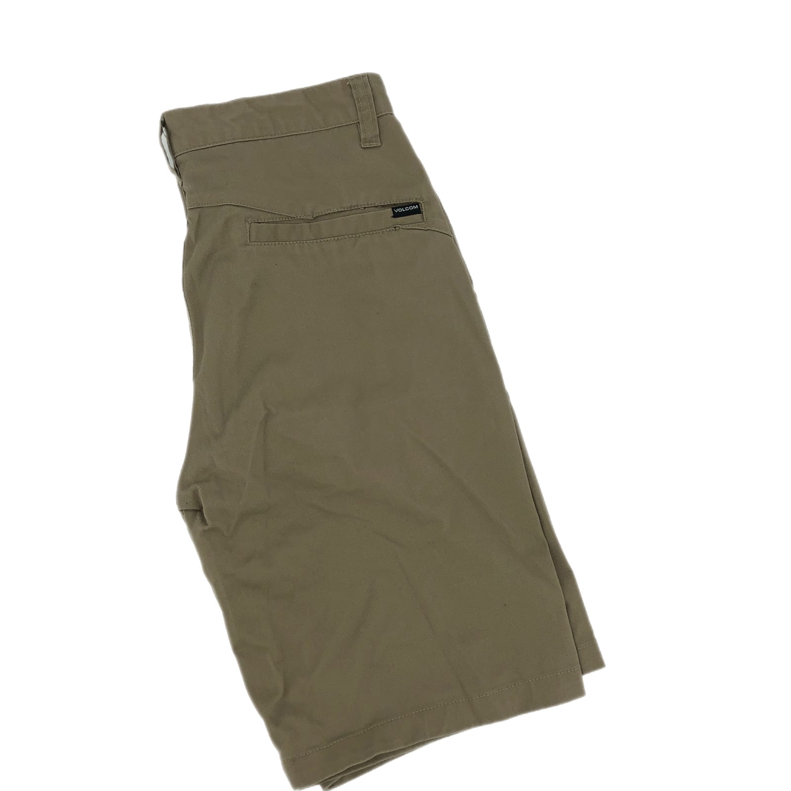 Volcom Beige High Rise Flat Front Shorts