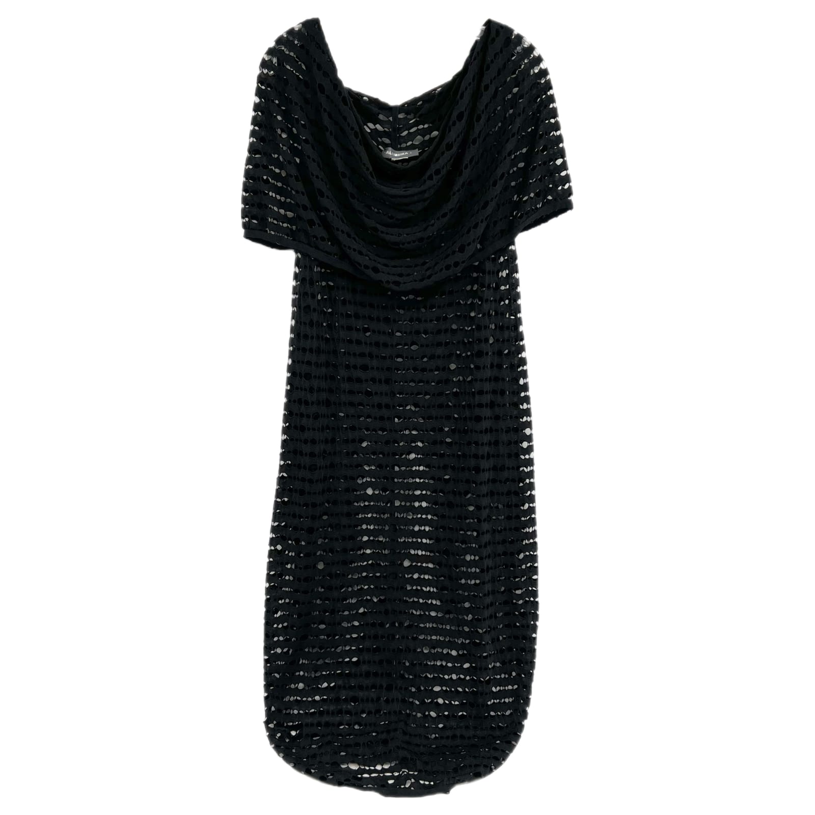 Alembika Black Off Shoulder Cut Out Midi Dress