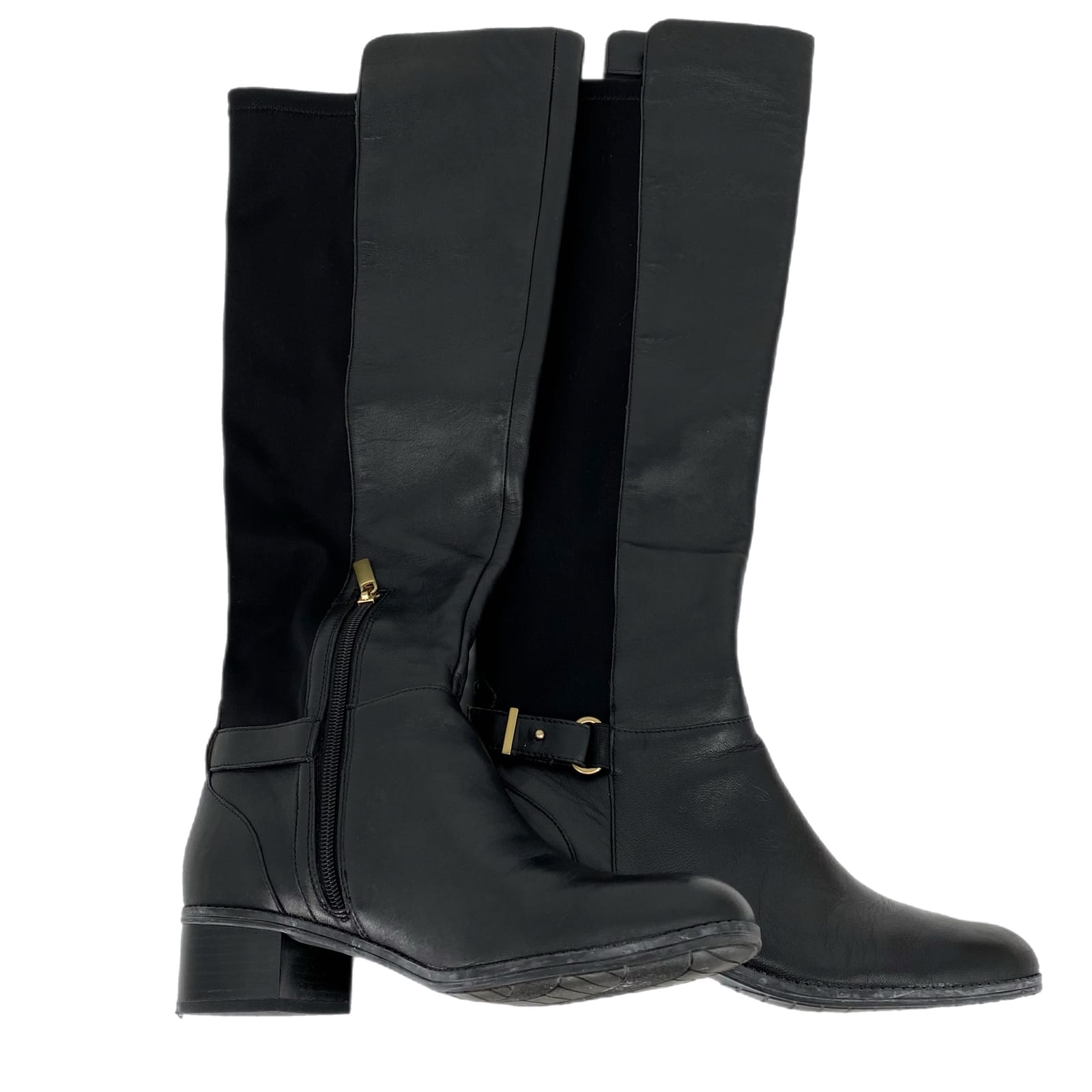 Bandolino Black Leather Zip Over the Knee Boots