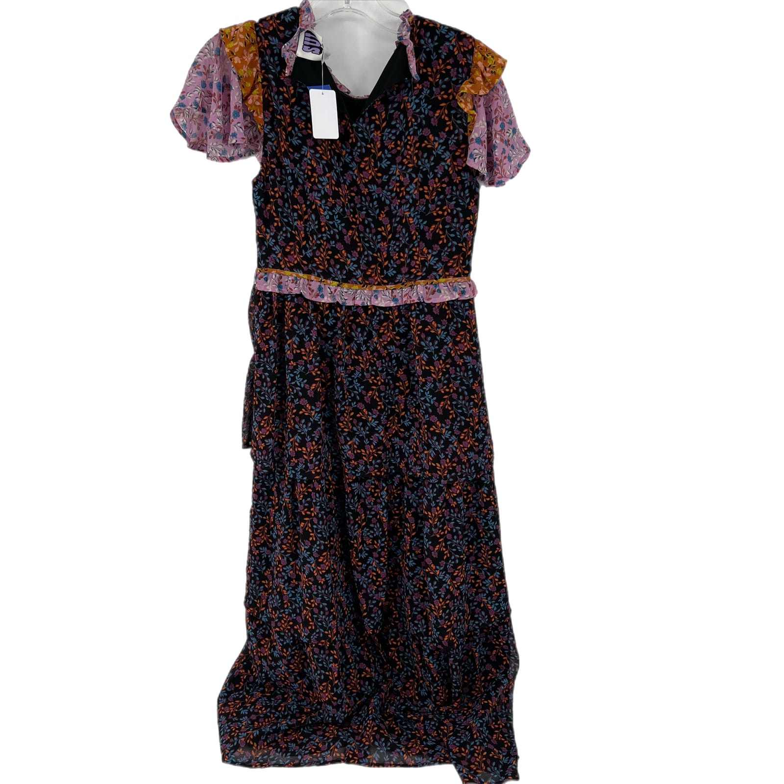 Anna Sui Purple/Black Cotton Maxi Dress