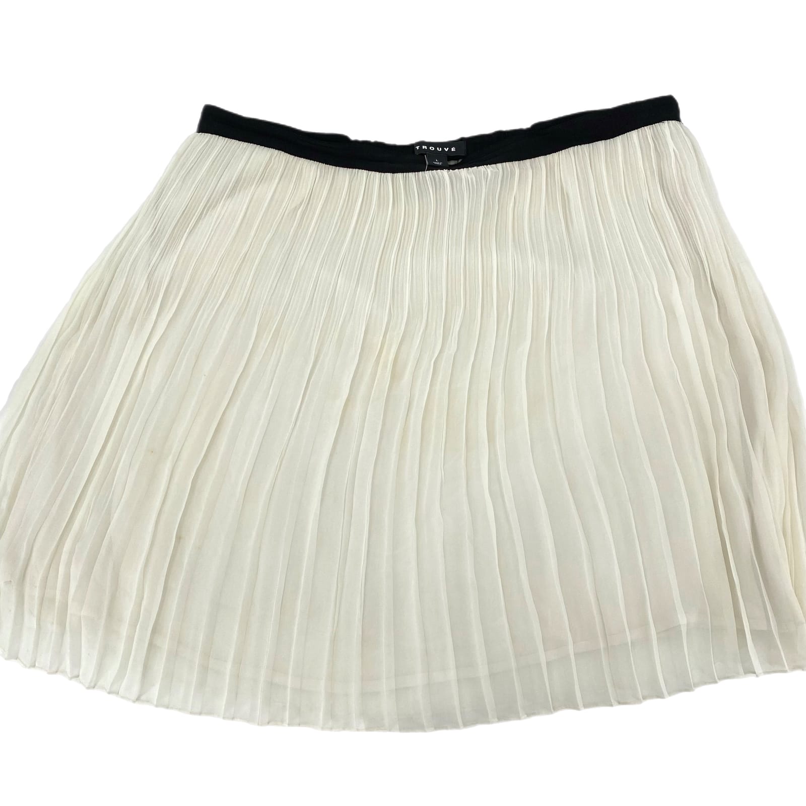 Trouve Black/Cream Flare Mini Skirt