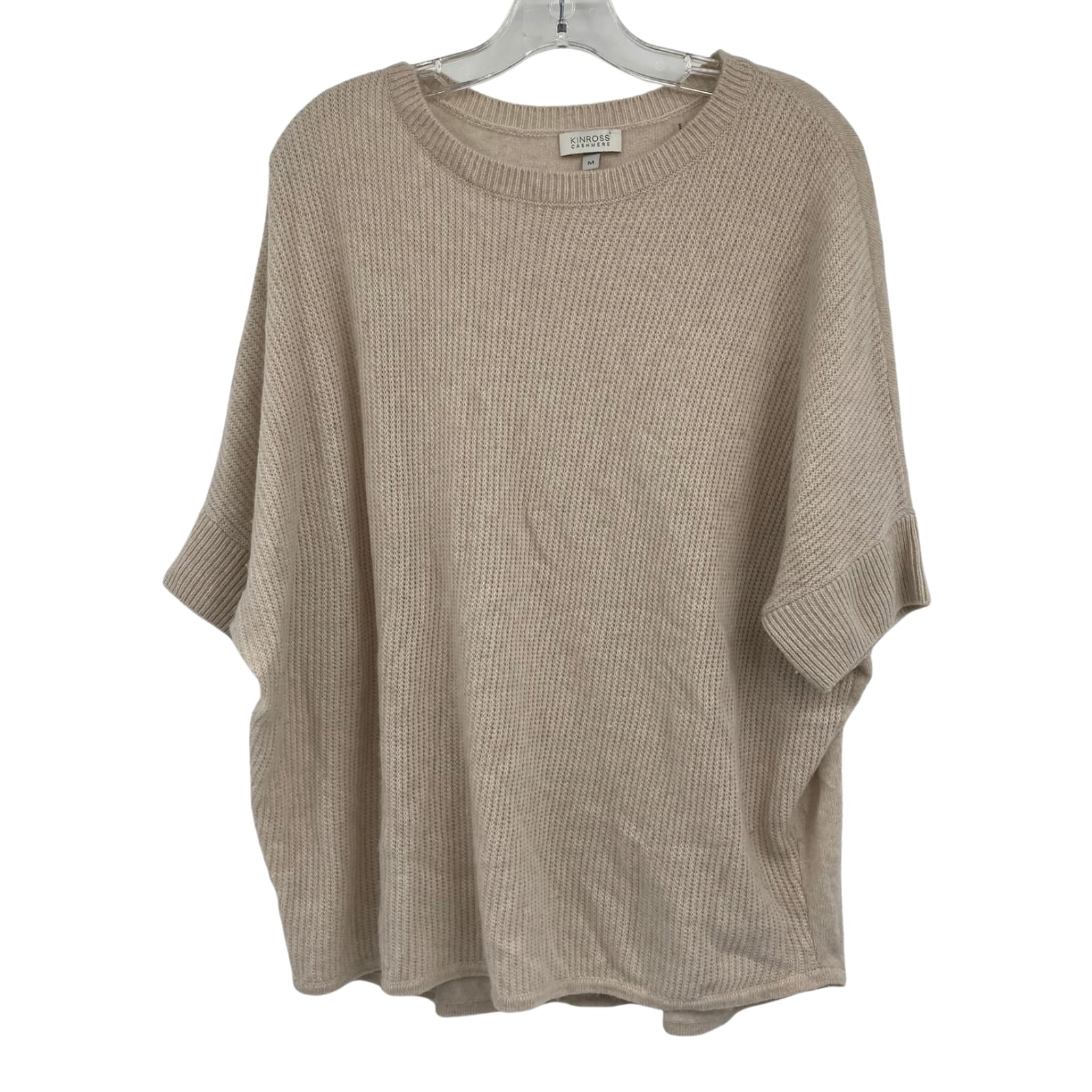 Kinross Beige Cashmere Short Sleeve T-Shirt