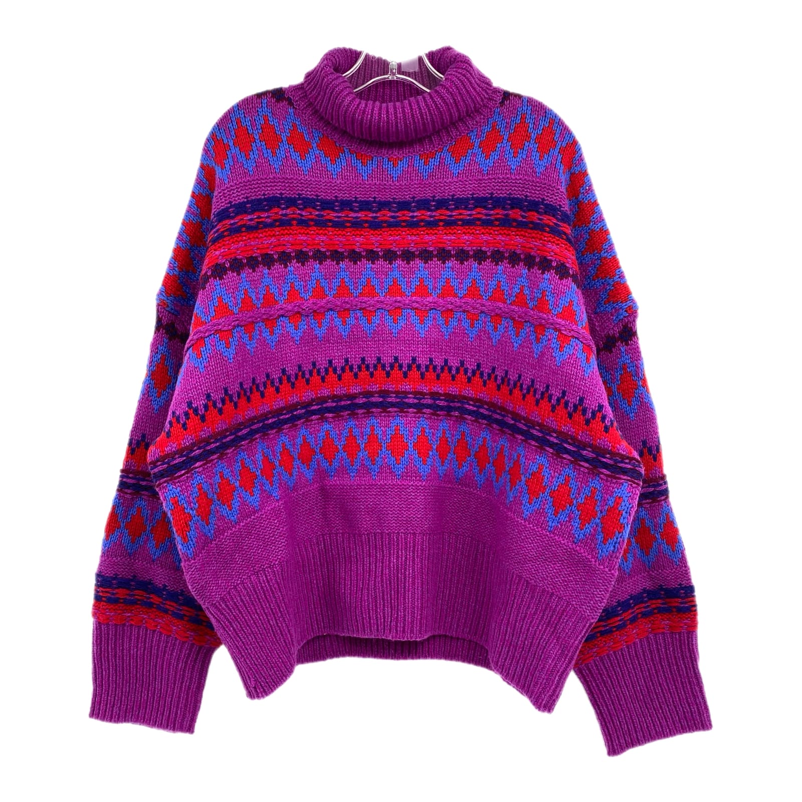 rag & bone Purple Red Willow Fair Isle Turtleneck Sweater