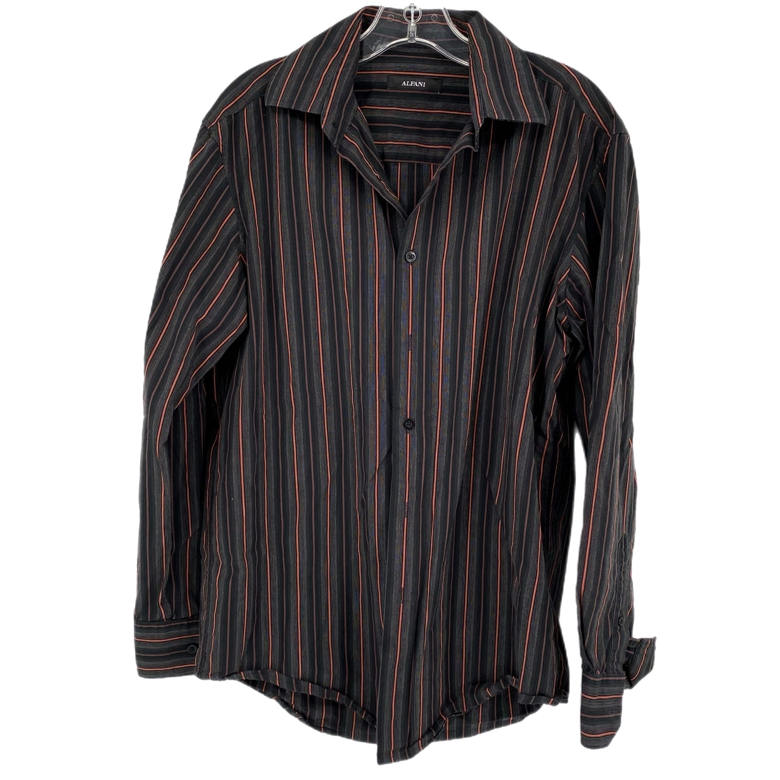 Alfani Black/Red Striped Button-Up Shirt