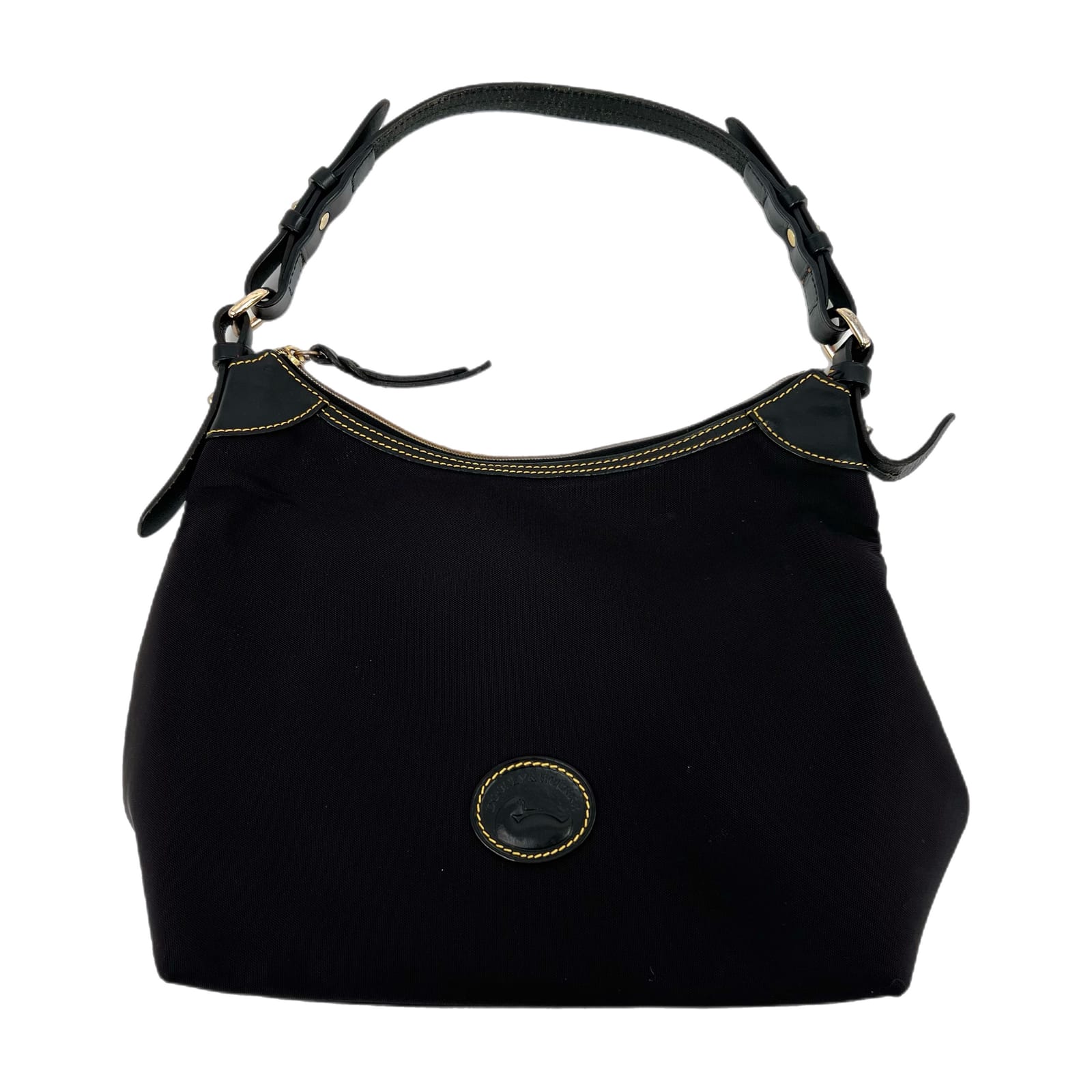 Dooney & Bourke Black Erica Nylon and Leather Shoulder Bag