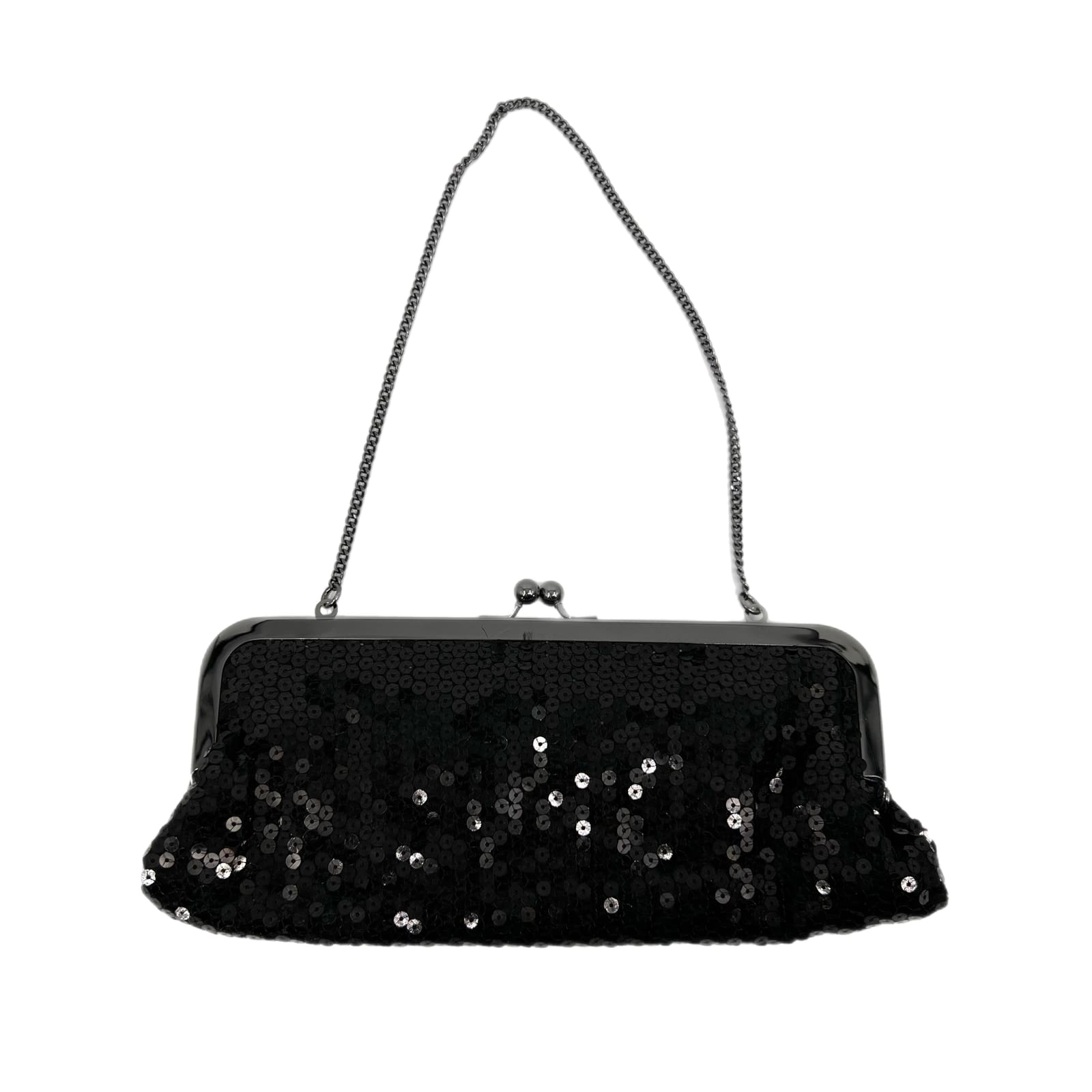 LOFT Black Sequin Mini Clutch