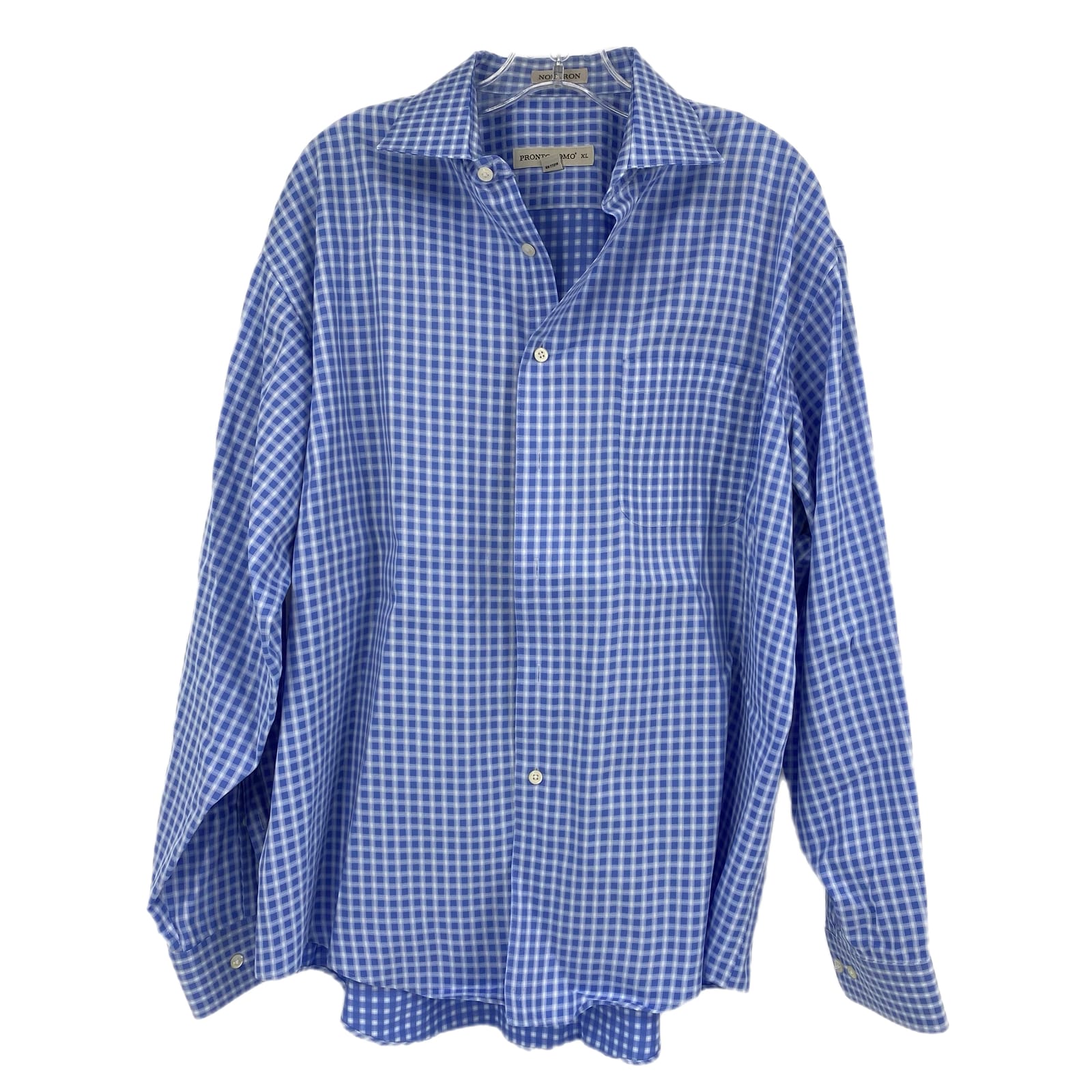 Pronto Uomo Blue & White Plaid Button-Up Shirt