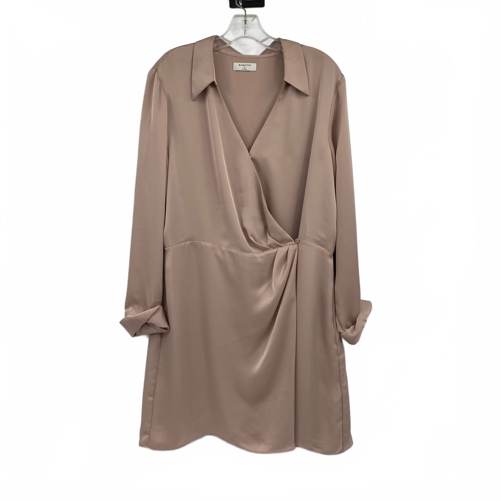 Babaton Pink Satin Mini Dress