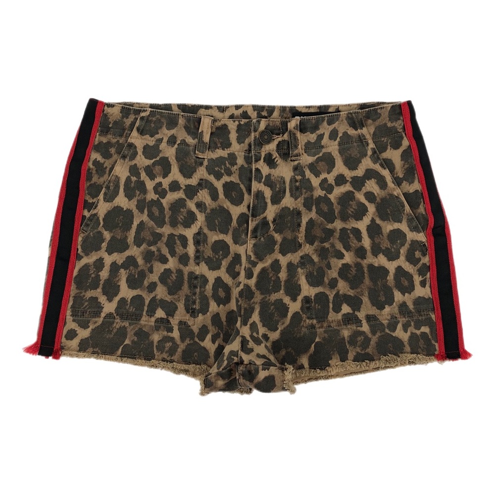 Pam & Gela Tan & Red Leopard Jean Shorts