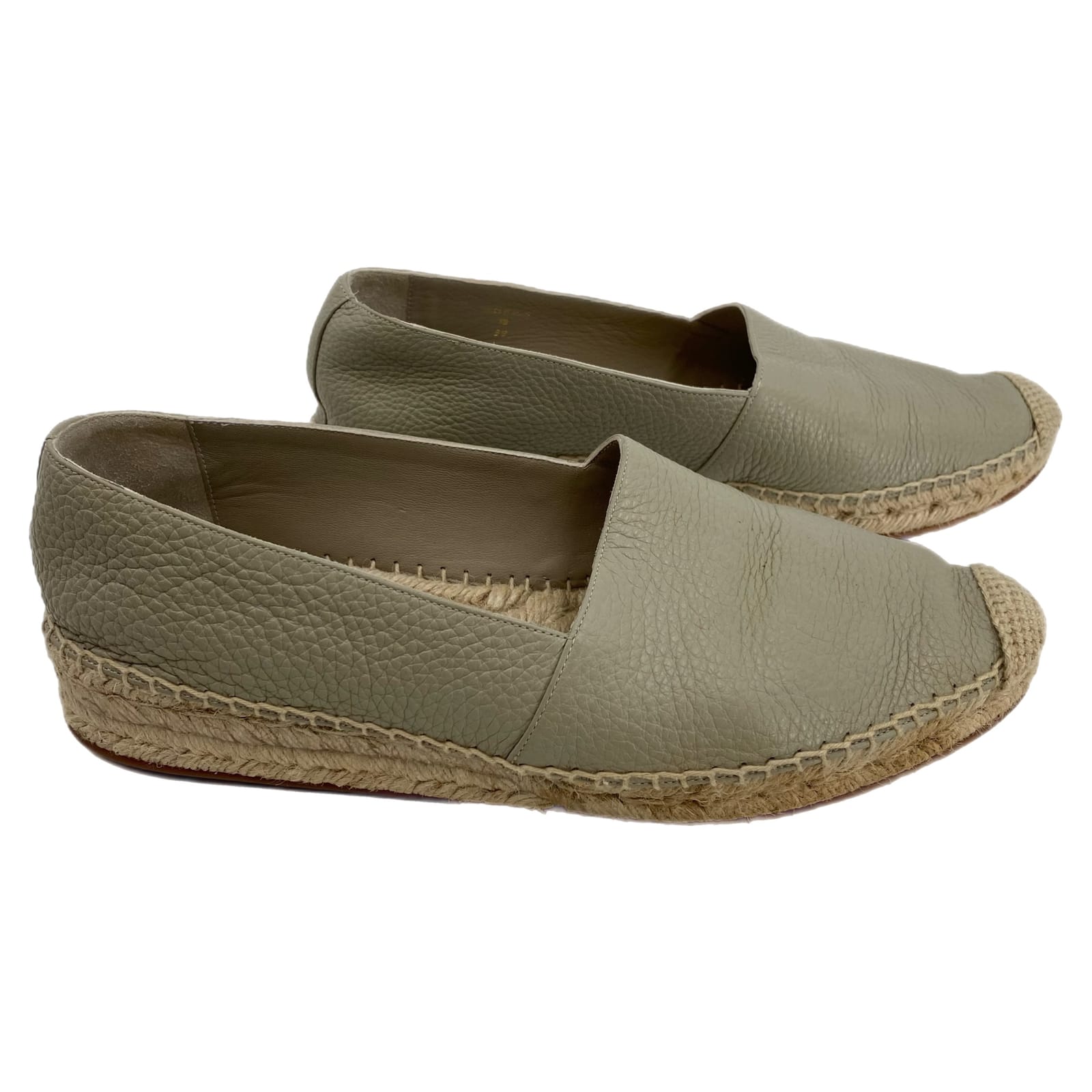 Lafayette 148 New York Gray Leather Platform Flats