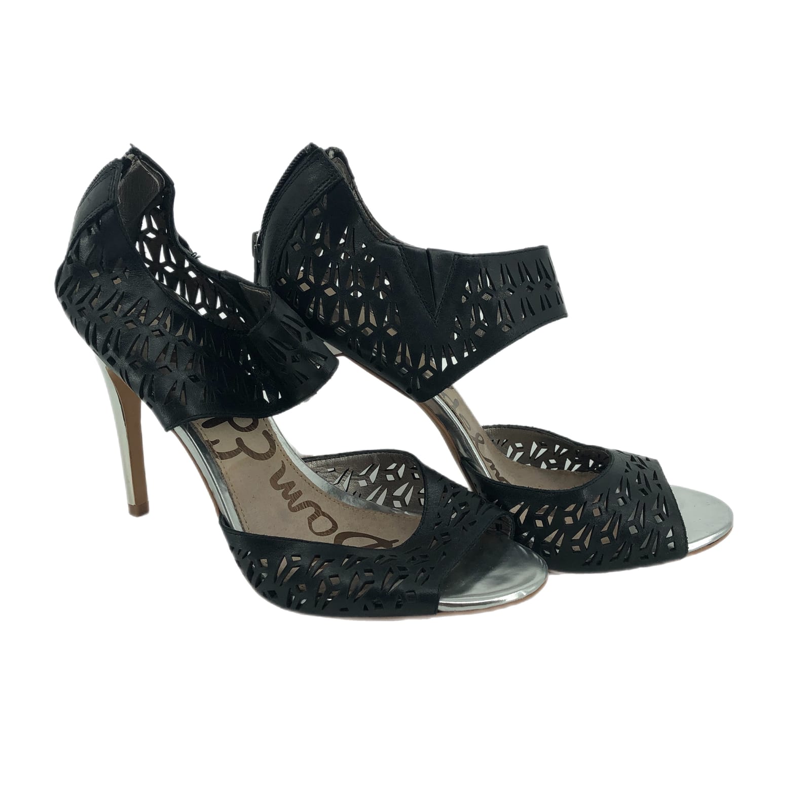 Sam Edelman Black Silver Stiletto Heels