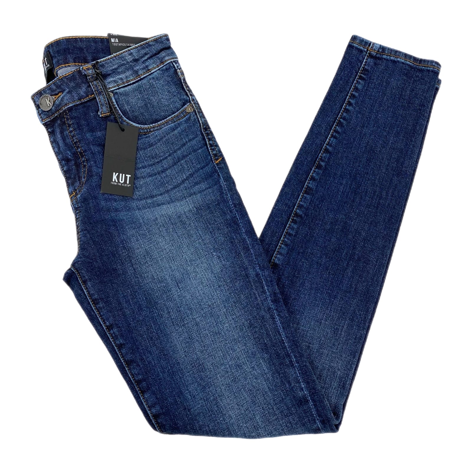 Kut from the Kloth Blue Dark Wash Mia Toothpick Skinny Jeans