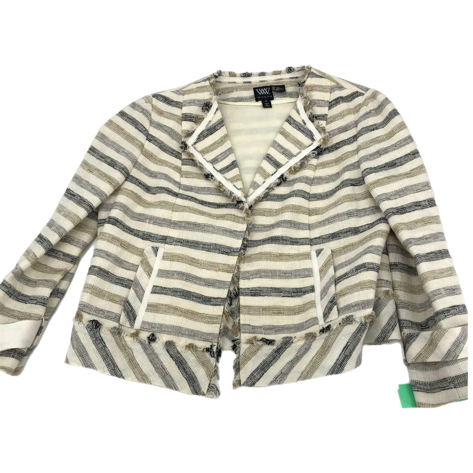 Worth Cream Striped Linen Blazer