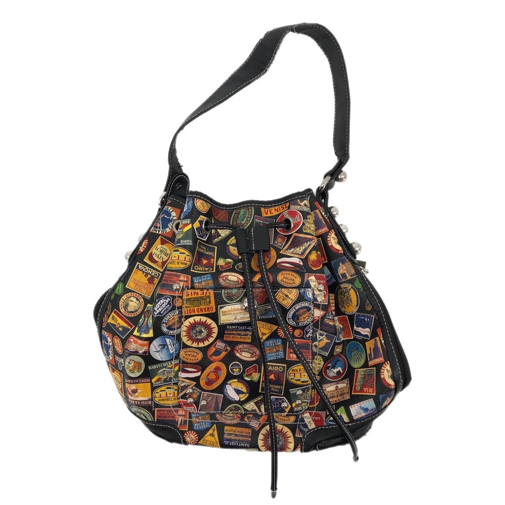 Sydney Love Black Folding Inner Pockets Shoulder Bag