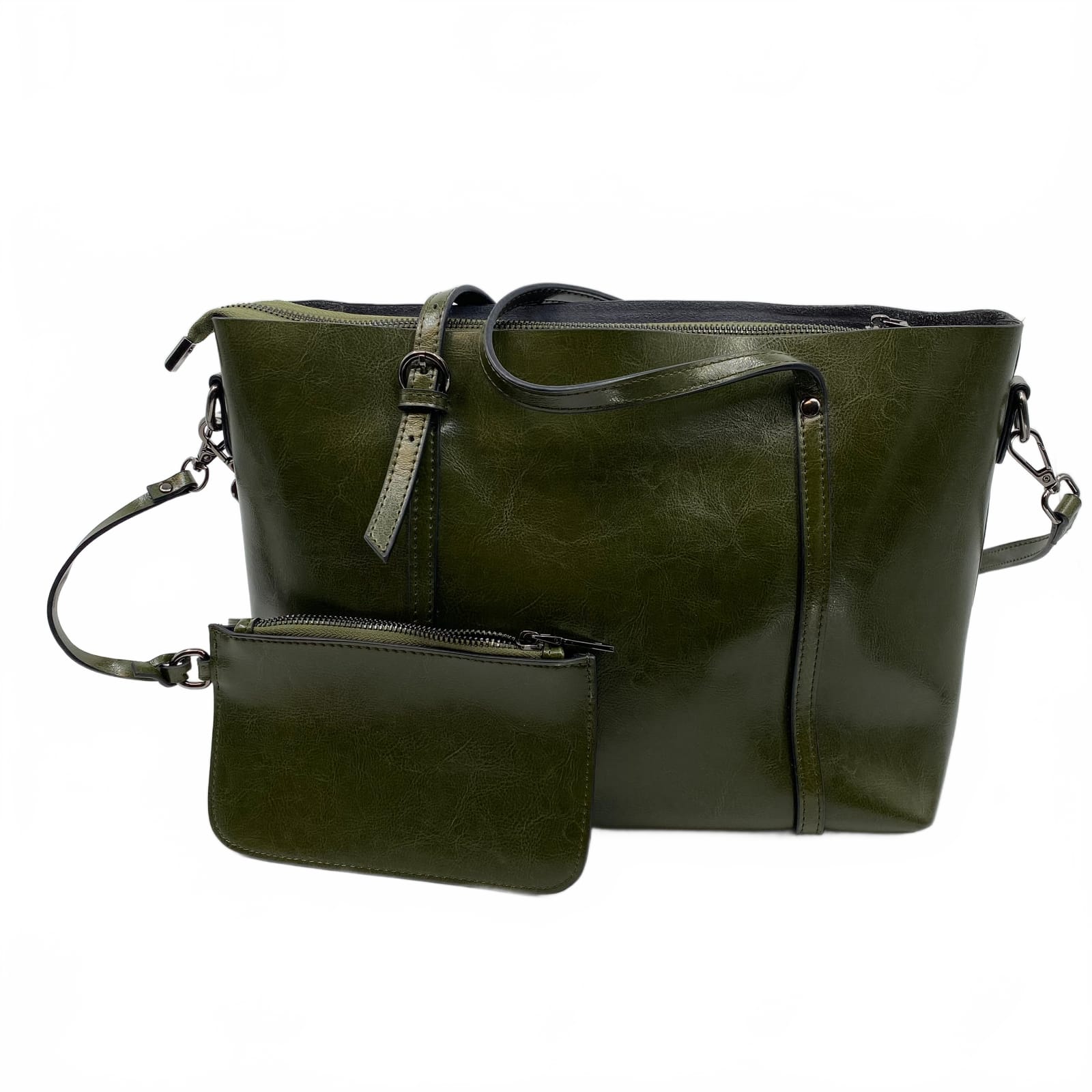 Maison de Beaute Green Leather Crossbody Bag